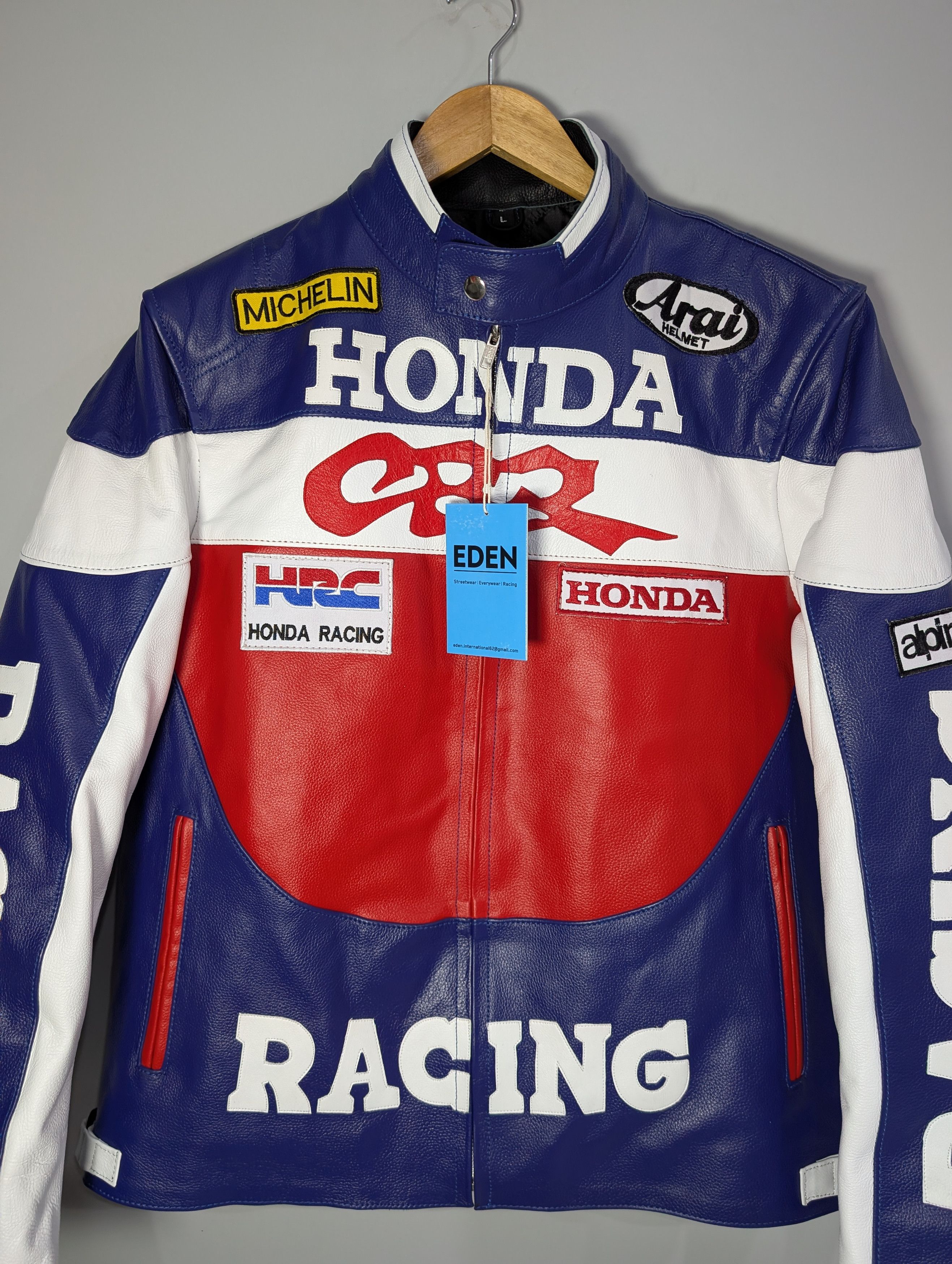 Vintage 🔥Honda🔥 Vintage 90s Leather Jacket Streetwear Size XL / US 12-14 / IT 48-50 - 5 Thumbnail