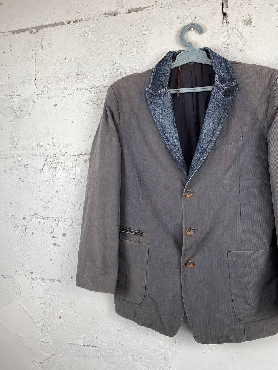 Diesel × Japanese Brand Y2K DIESEL DENIM Collar BLAZER JACKET Size US M / EU 48-50 / 2 - 3 Thumbnail