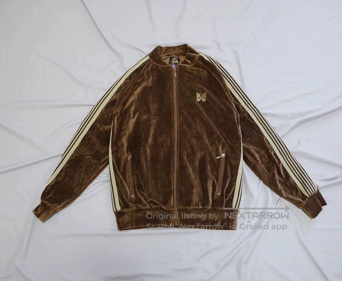 Needles needles velvet track jacket in deep brown. Size US M / EU 48-50 / 2 - 3 Thumbnail