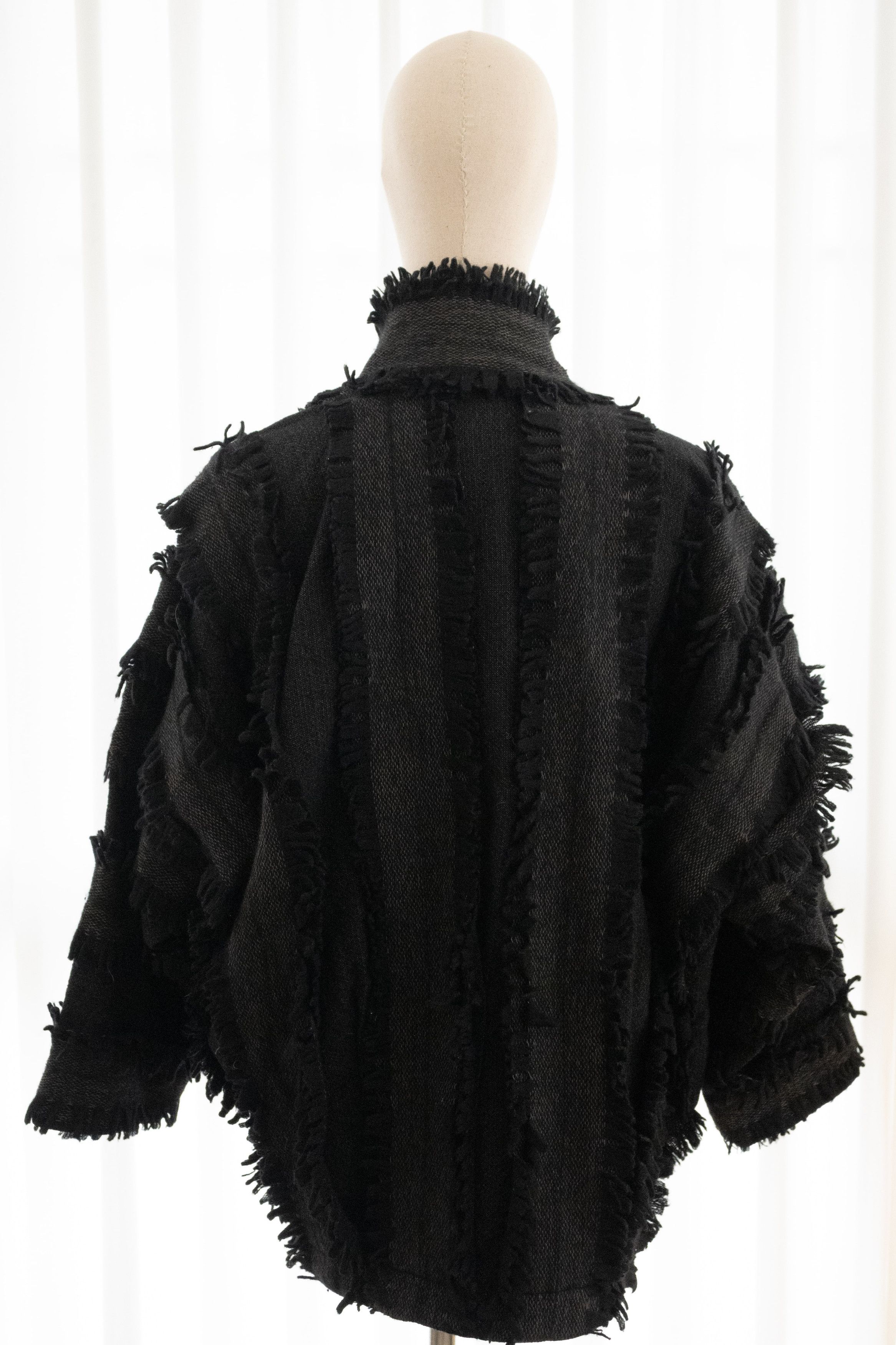 Issey Miyake AW1985 Issey Miyake Wool Fringe Cocoon Jacket Size ONE SIZE - 4 Thumbnail