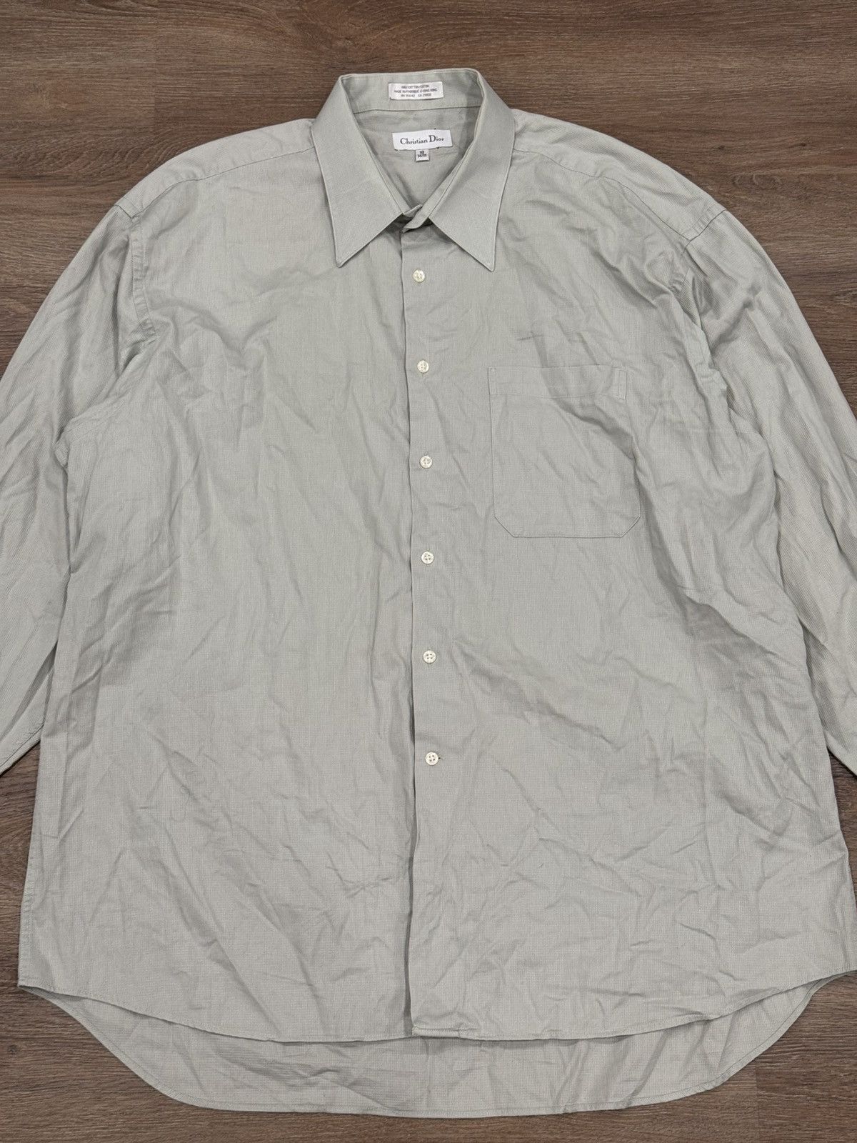 Christian Dior Monsieur Vintage 90s Christian Dior Cotton Dress Shirt Size US XL / EU 56 / 4 - 2 Thumbnail