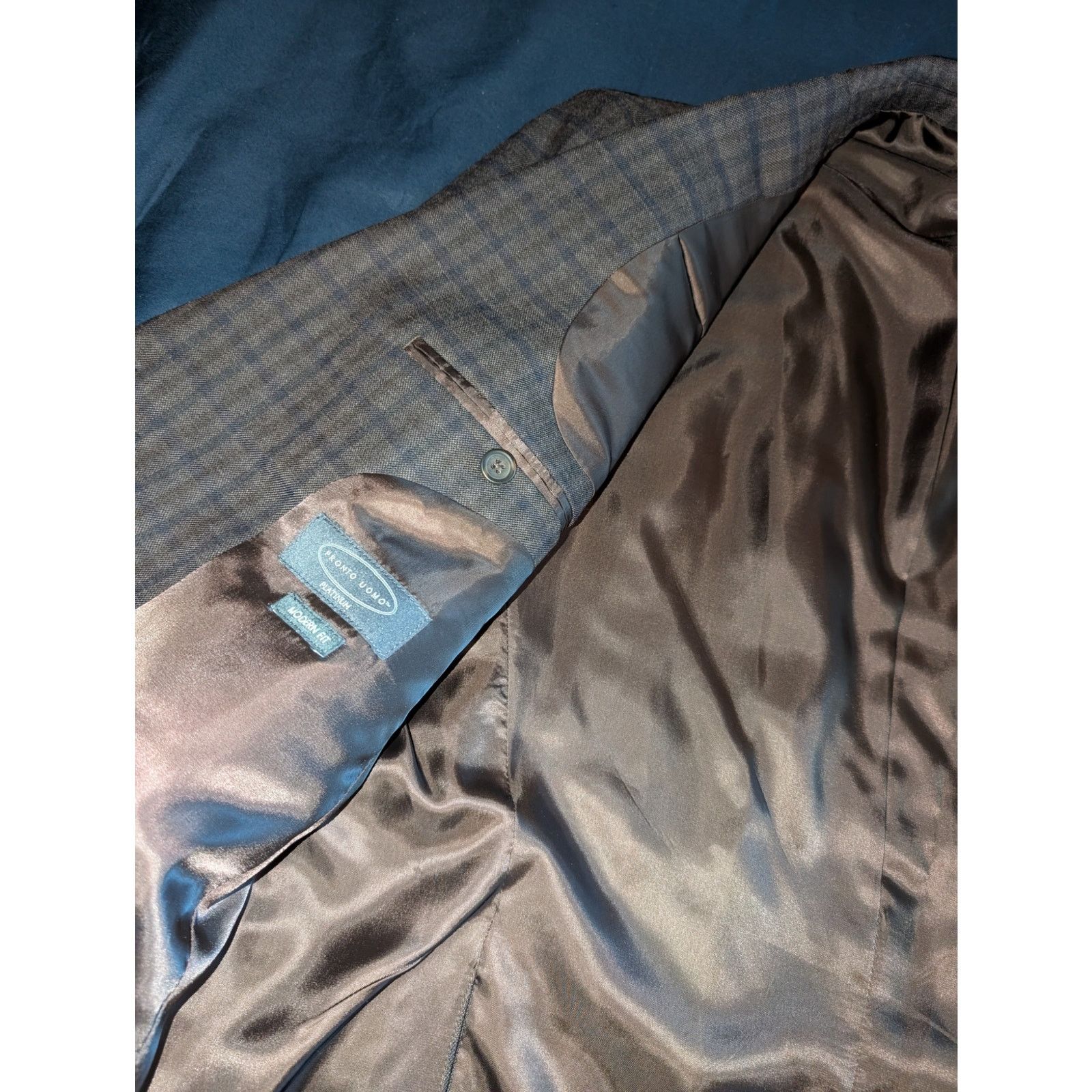 Pronto Uomo Pronto Uomo Platinum Modern Fit Blazer Jacket 42S 2 Button Size 42S - 4 Thumbnail