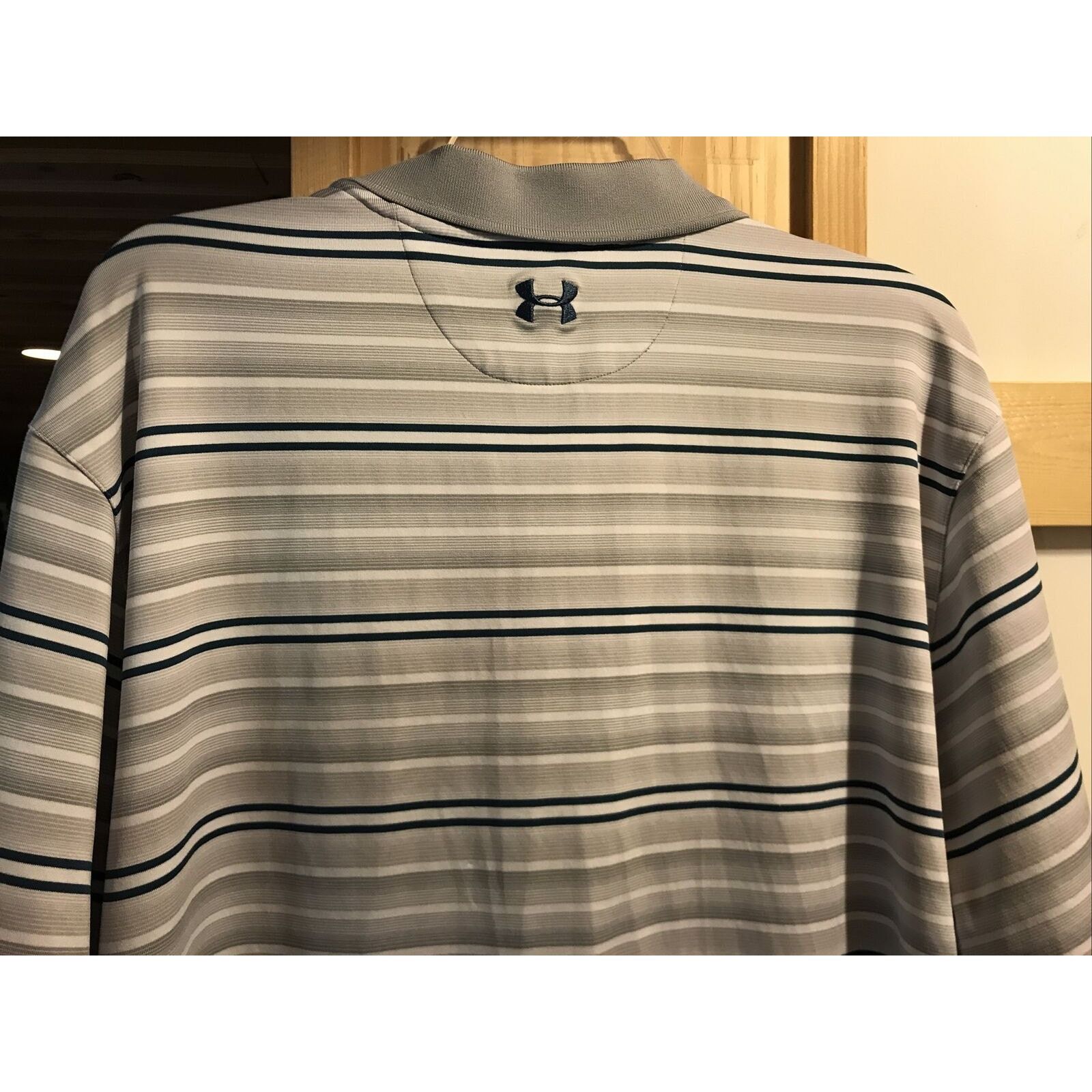 Under Armour Under Armour Heat Gear Mens XXL Striped Polyester Polo Shirt Size US XXL / EU 58 / 5 - 10 Thumbnail