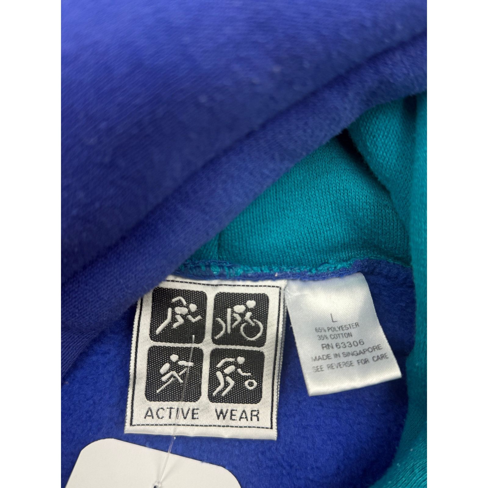 Vintage Vintage 80s/90s Activewear Two Tone Blank Pullover Hooded L Size US L / EU 52-54 / 3 - 3 Thumbnail
