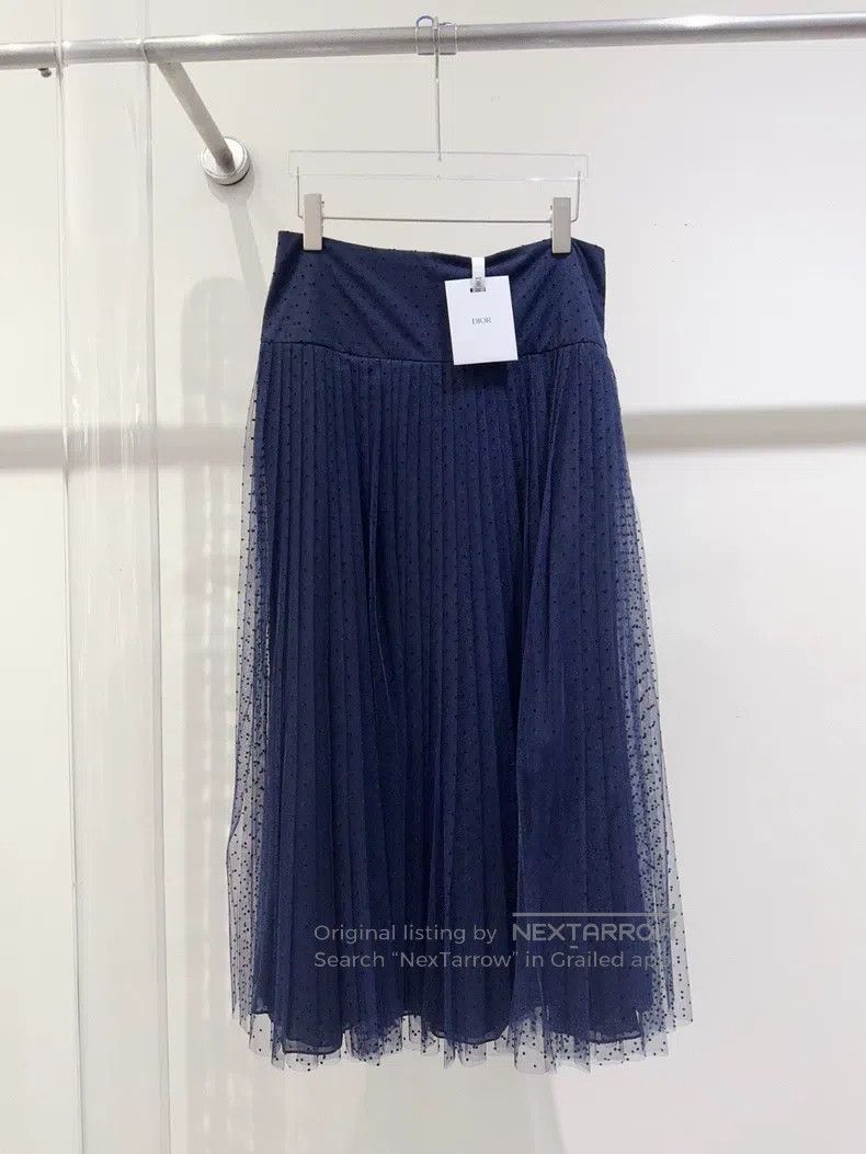 Dior Dior Dark blue gauze skirt Size 27" / US 4 / IT 40 - 1 Thumbnail