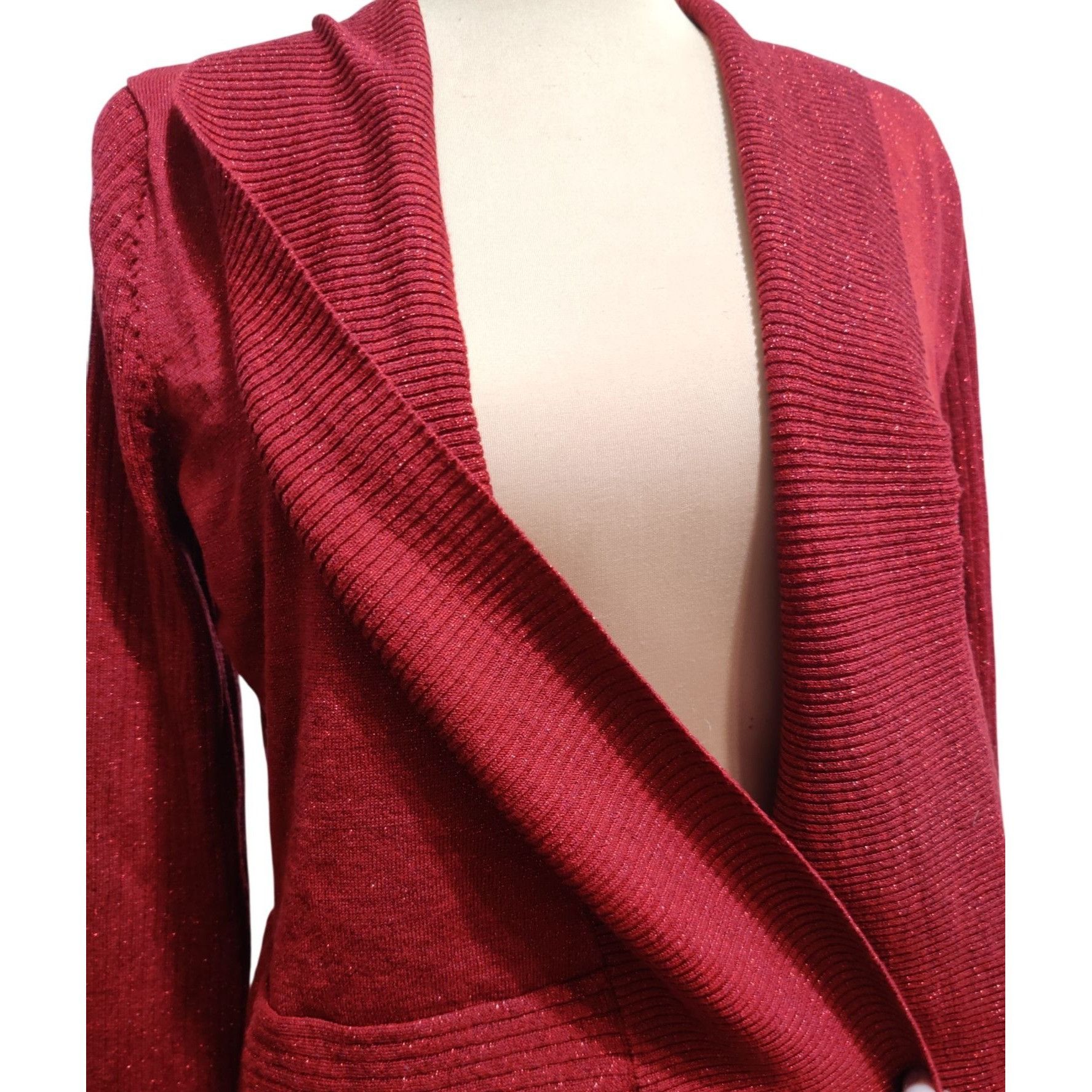 Other 89th + Madison XL Womens Sweater Red Metallic Ribbed Open Fr Size XL / US 12-14 / IT 48-50 - 11 Thumbnail