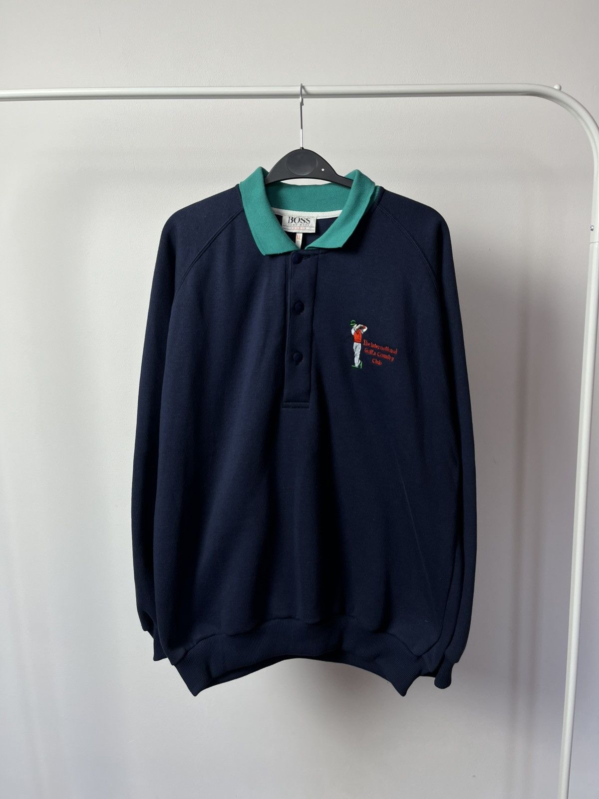 Hugo Boss × Vintage Vintage Hugo Boss Golf Long Sleeve Polo Sweatshirt XL Size US XL / EU 56 / 4 - 1 Thumbnail