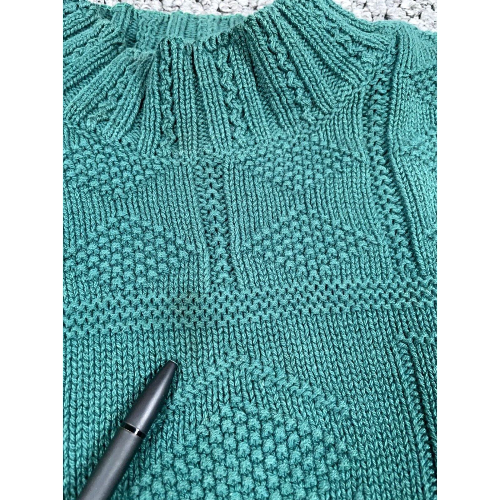 Vintage VINTAGE Woolrich Chunky-Knit Mock Neck Sweater Women's Medium Green 90s Oversized Pullover Size M / US 6-8 / IT 42-44 - 5 Thumbnail