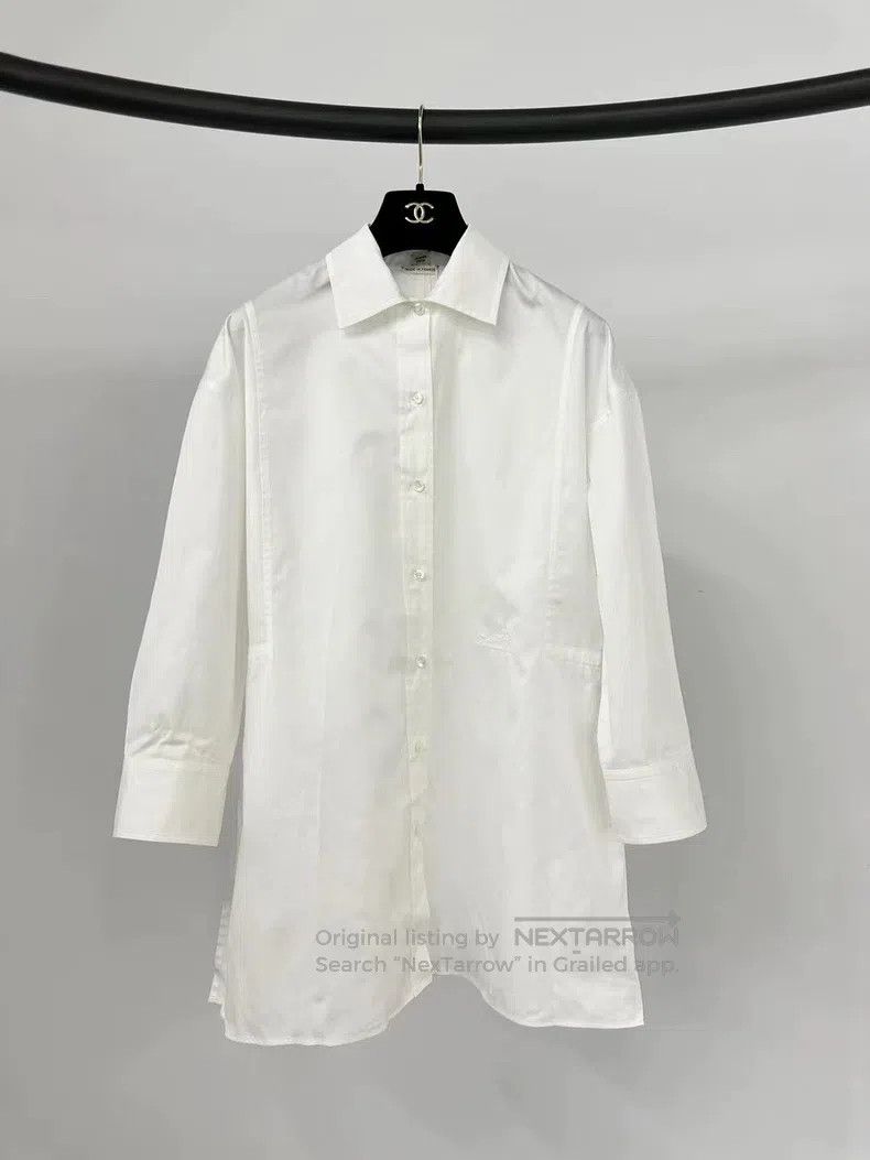 Hermes Hermes White drawstring waist-tie shirt dress Size XS / US 0-2 / IT 36-38 - 1 Thumbnail