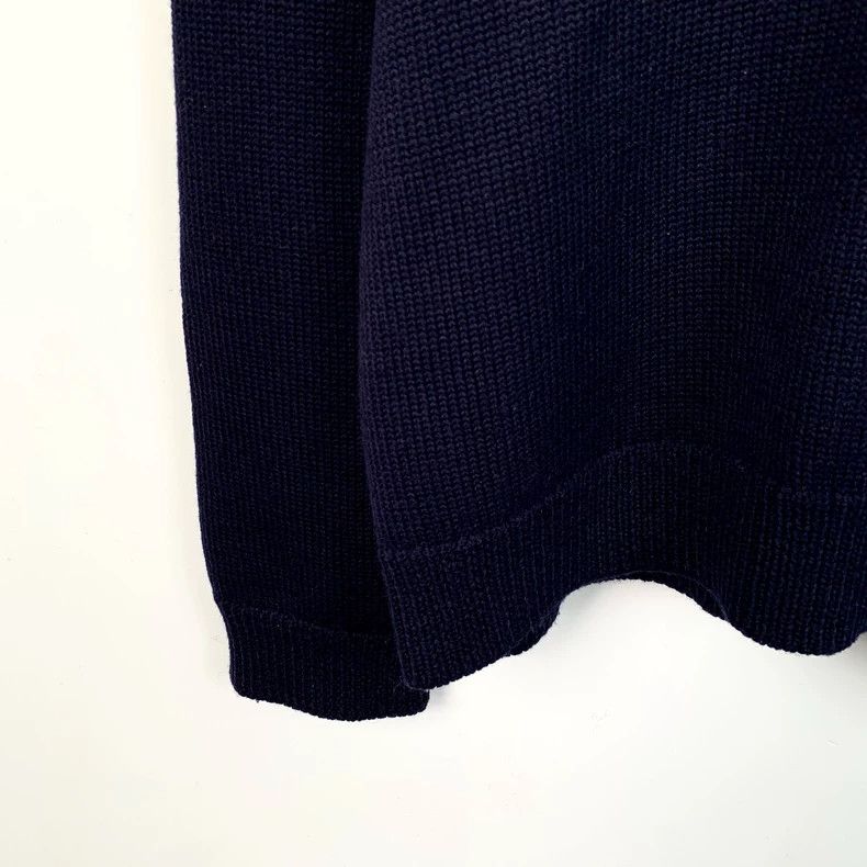 Gucci Gucci Dark blue striped anchor embroidery wool V-neck long- Size US M / EU 48-50 / 2 - 4 Thumbnail