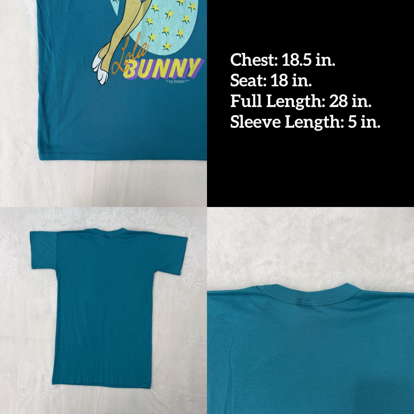 Vintage VINTAGE Space Jam Lola Bunny Shirt Mens M Blue Graphic Tee 1996 Size US M / EU 48-50 / 2 - 8 Thumbnail