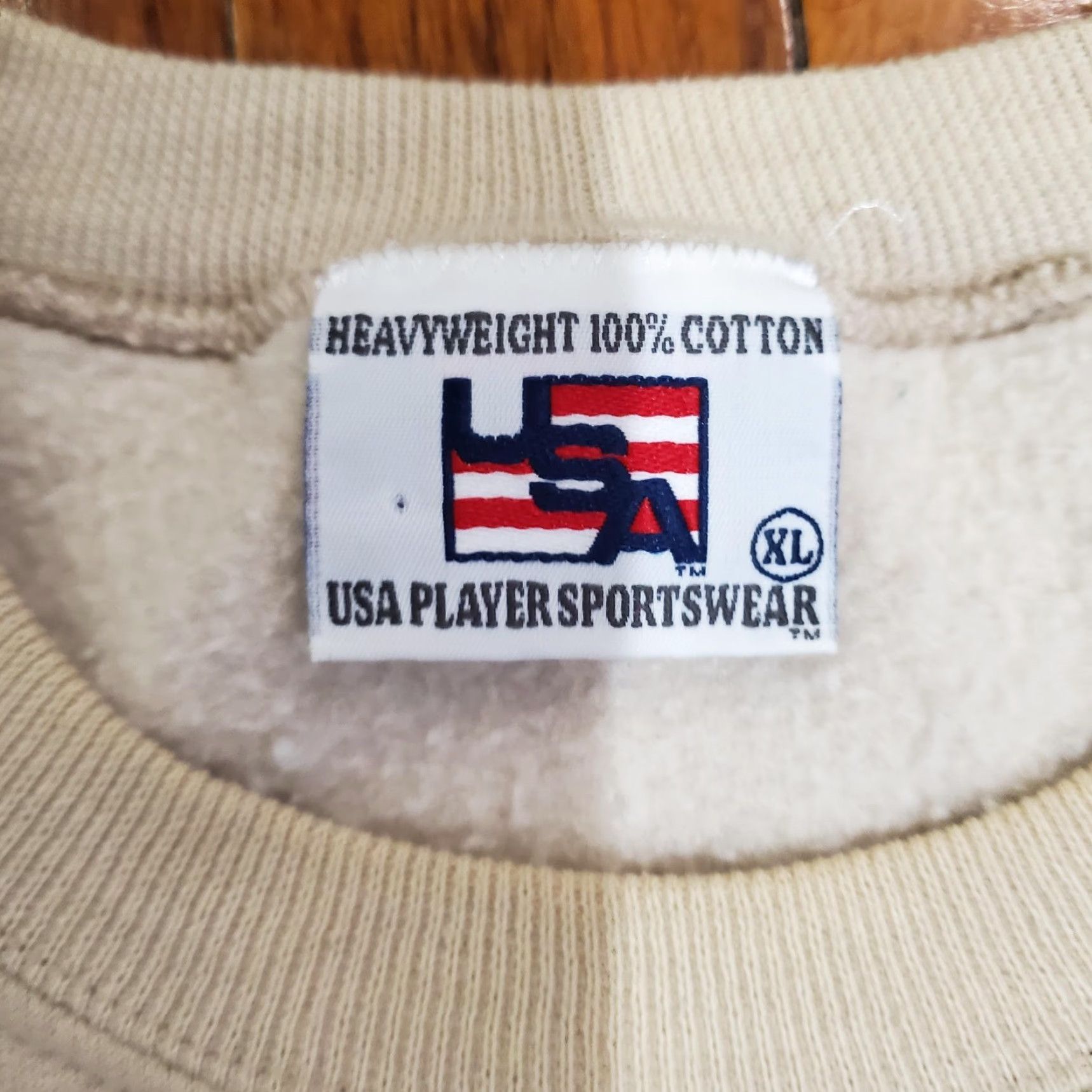 Vintage VINTAGE USA Arizona State University Sweatshirt Womens XL Mom Embroidered Pullover Crew Neck Beige/Cream Cotton Pullover Size XL / US 12-14 / IT 48-50 - 5 Thumbnail