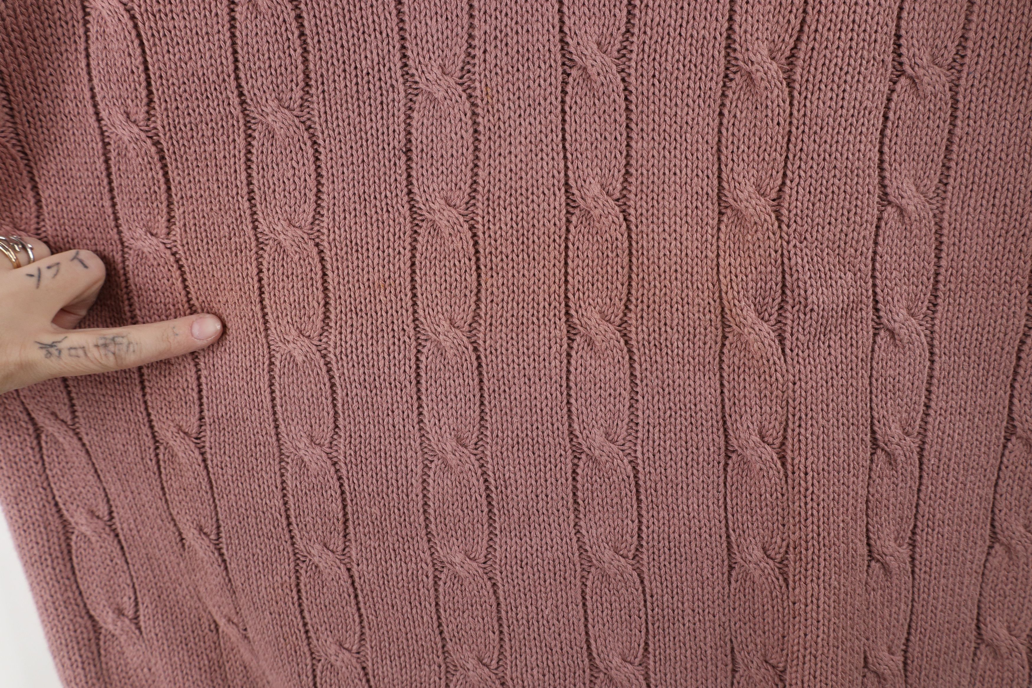 Vintage Vintage 80s 90s Streetewar Cable Knit V-Neck Sweater Pink Size US L / EU 52-54 / 3 - 4 Thumbnail