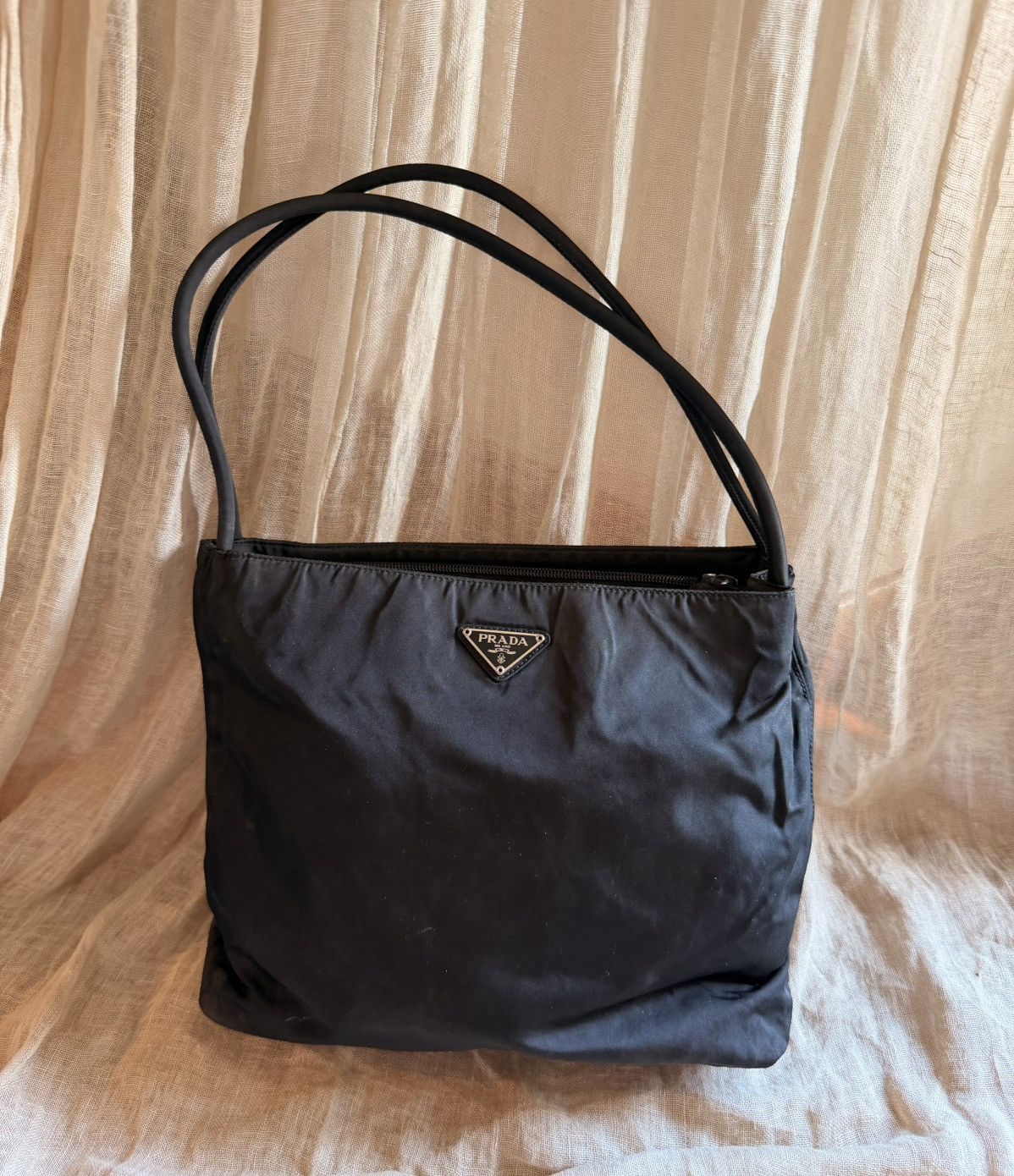 Prada VINTAGE Prada Classic Black Tessuto Nylon Shoulder Bag Size ONE SIZE - 1 Thumbnail
