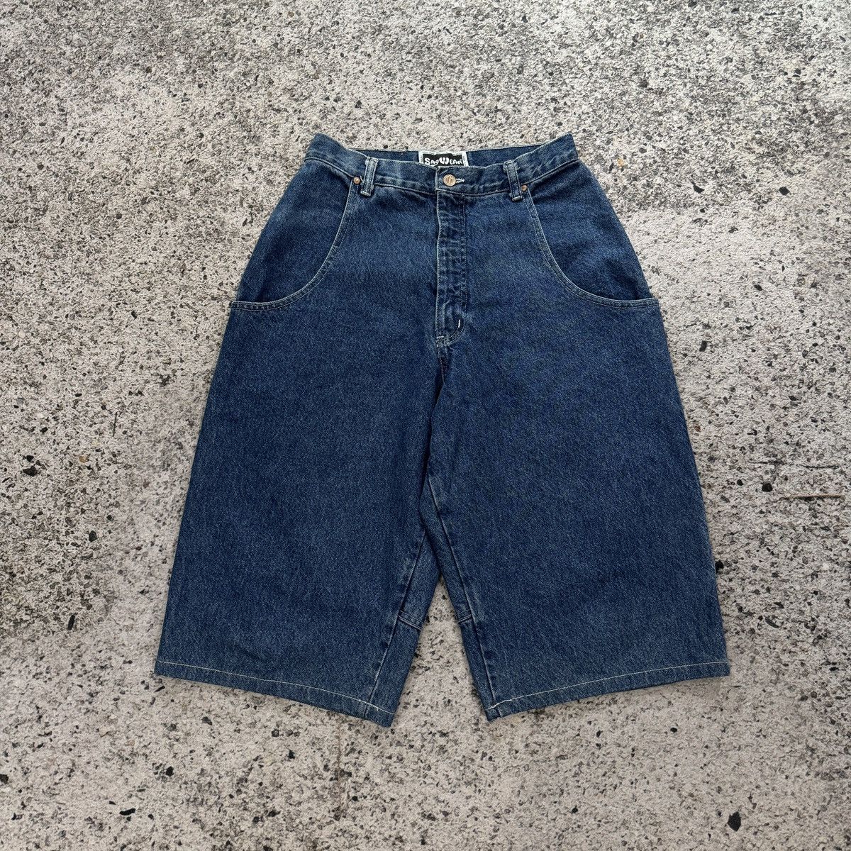 JNCO 90s Sagwear Baggy Wide Leg Denim Skater Shorts Jorts Rare Size US 28 / EU 44 - 8 Thumbnail