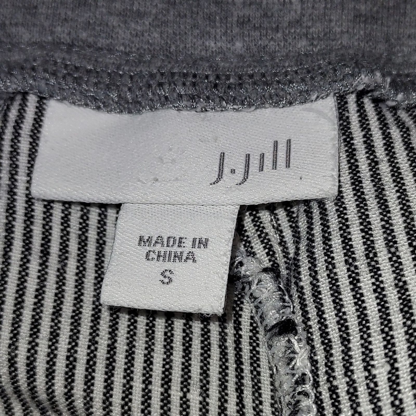 J. Jill J. Jill Linen Blend Gray White Pinstripe Straight Leg Pants Size 27" / US 4 / IT 40 - 5 Thumbnail
