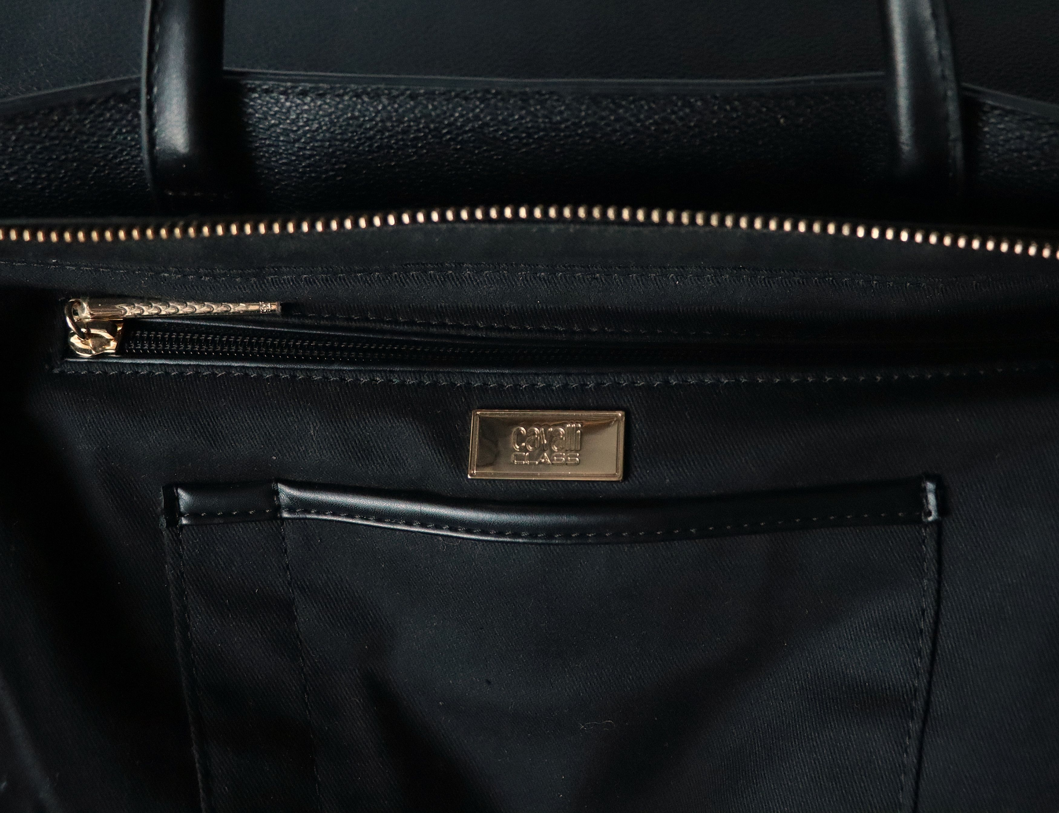 Cavalli Class Black Top Handle Bag Handbag Tote Bag Size ONE SIZE - 8 Thumbnail