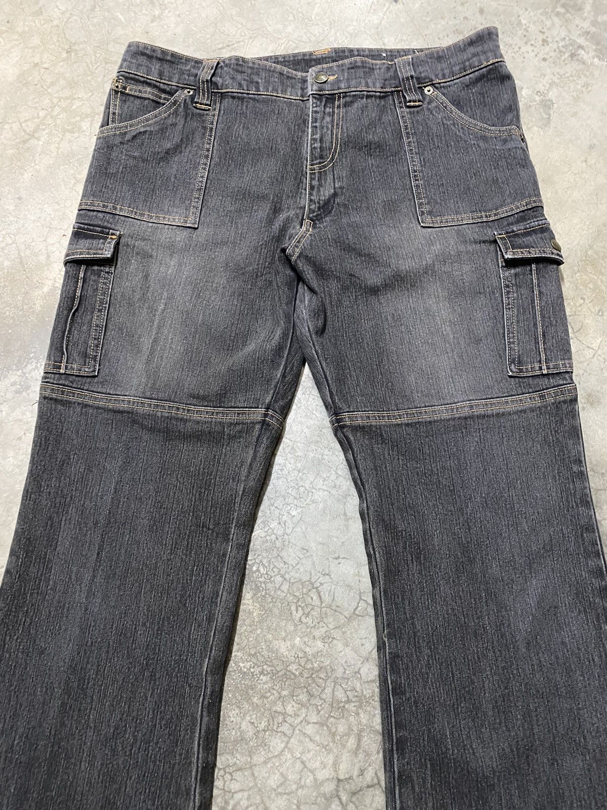 Hysteric Glamour × Tornado Mart Flare Jeans Japanese Distressed Black Cargo Baggy Jeans Size US 36 / EU 52 - 6 Thumbnail