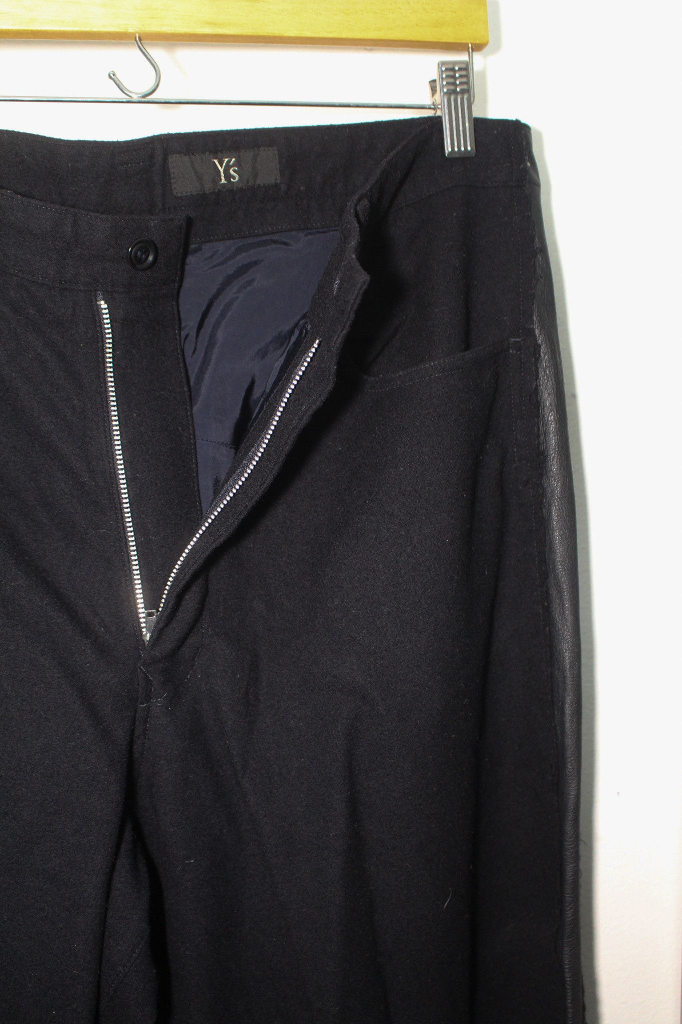 Yohji Yamamoto Y's Wool Sheepskin Leather Trim Pants/Trousers Size US 32 / EU 48 - 5 Thumbnail