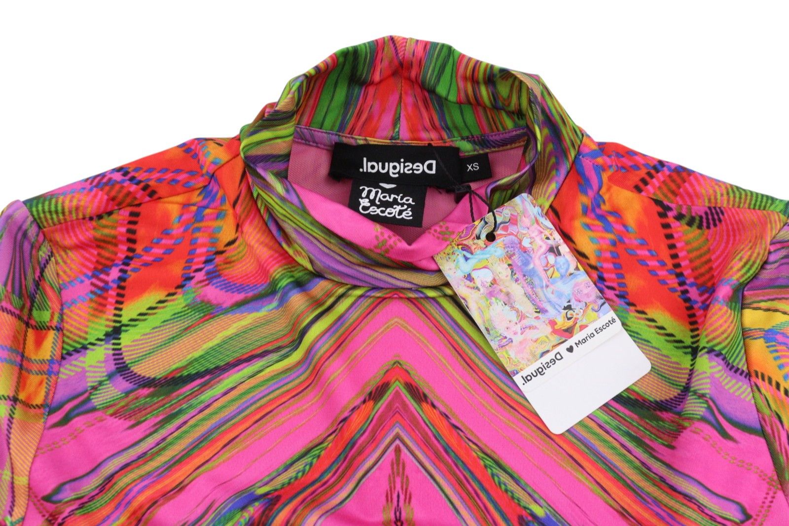 Desigual HEATHER XS Multicolor Print Midi Dress 89028 Size XS / US 0-2 / IT 36-38 - 6 Thumbnail