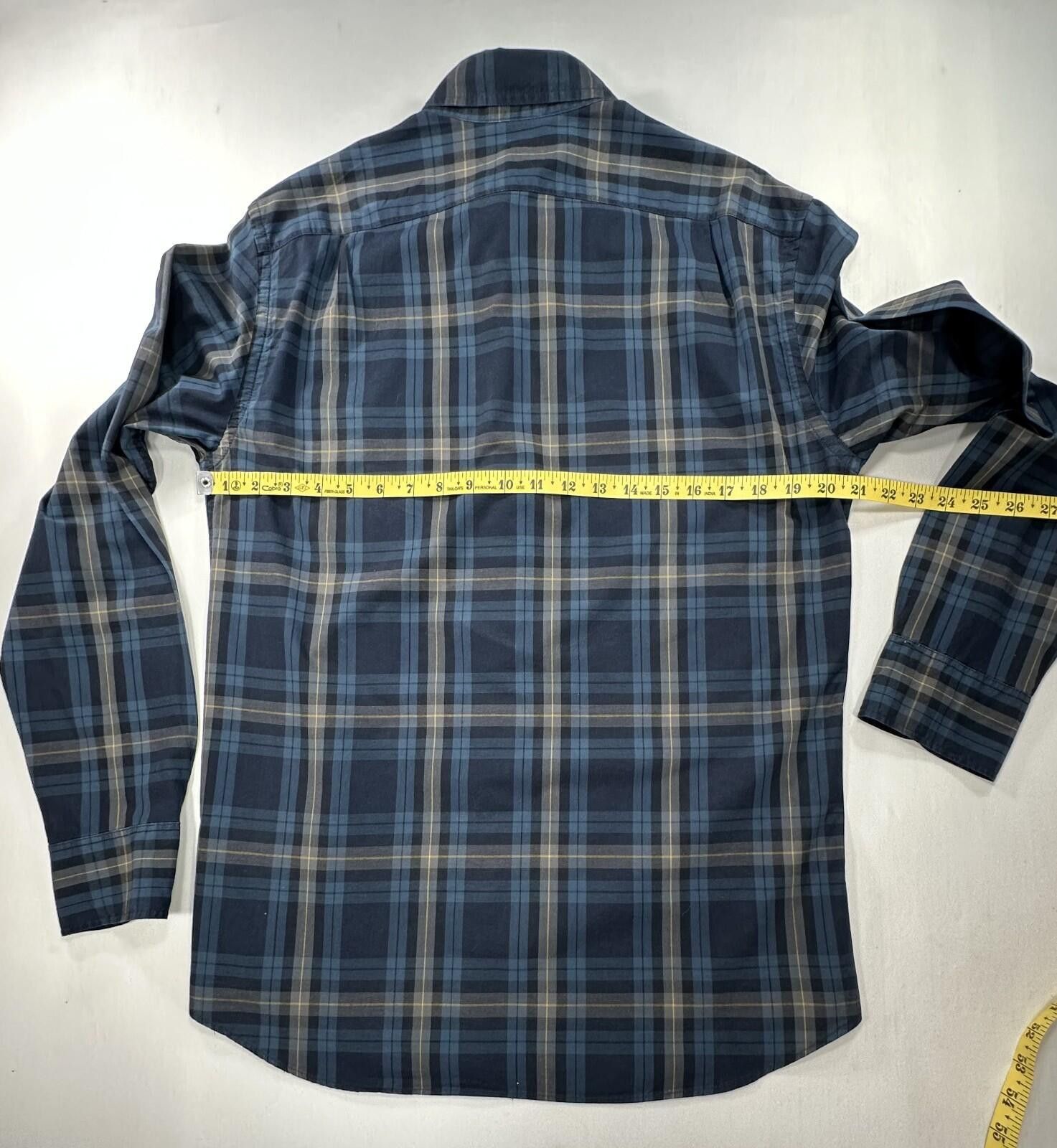 H&M J Crew Flex Washed Slim Plaid Oxford Button-Up Blue Mens M Size US M / EU 48-50 / 2 - 4 Thumbnail
