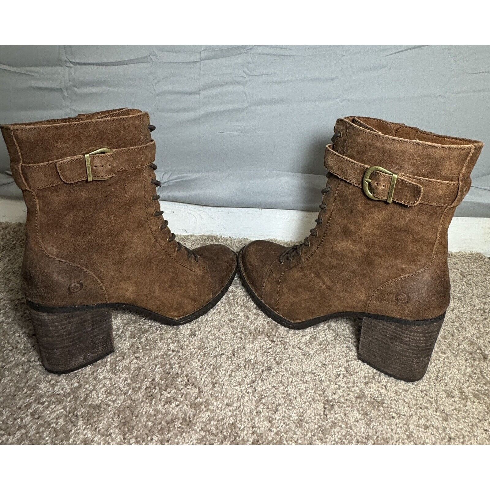Born Born Hand Crafted Footwear, Distressed Suede Combat Boots Size US 11 / IT 41 - 11 Thumbnail