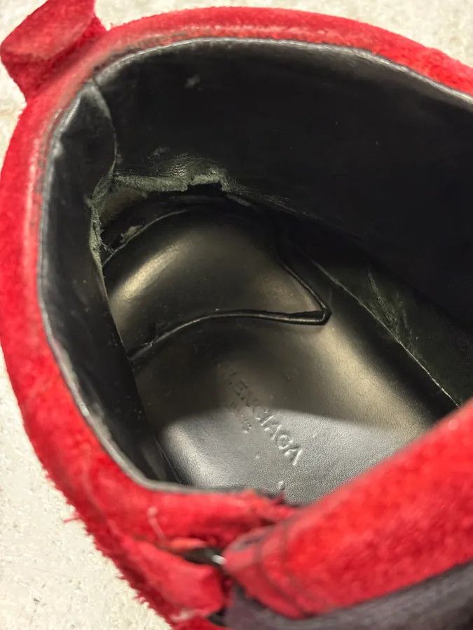 Balenciaga Balenciaga Arena Black & Red Suede Leather High Sneakers Size US 9.5 / EU 42-43 - 10 Thumbnail