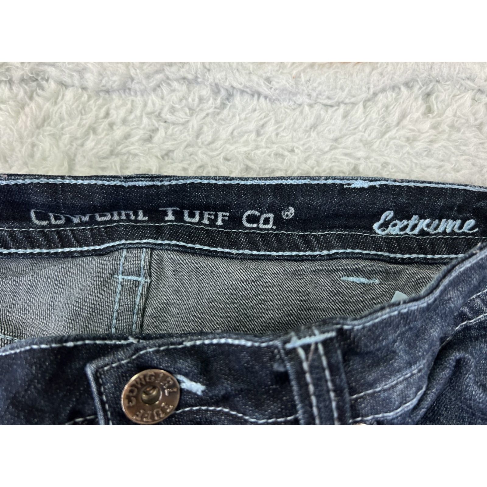 Denime Cowgirl Tuff Jeans Women Bootcut Denim 30x30 Blue Distressed 5-Pocket Regular Waist 30 Inseam Cowboy Southwestern 30 Color Blue Size 30" / US 8 / IT 44 - 6 Thumbnail