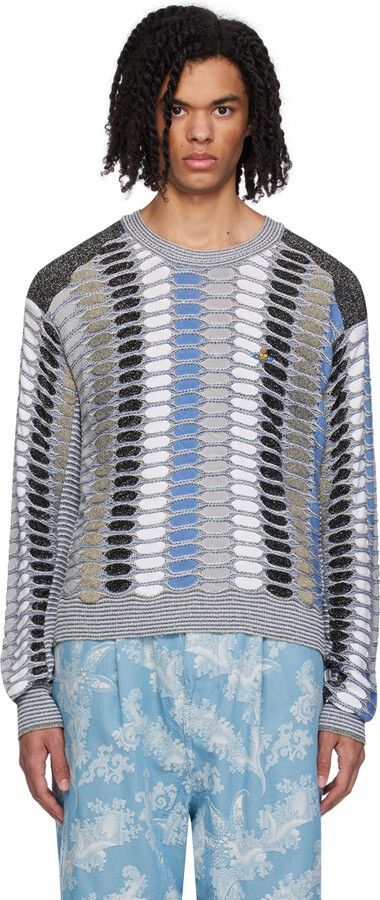 Vivienne Westwood $960 Vivienne Westwood Marcel jumper metallic lamé sweater Size US L / EU 52-54 / 3 - 1 Thumbnail