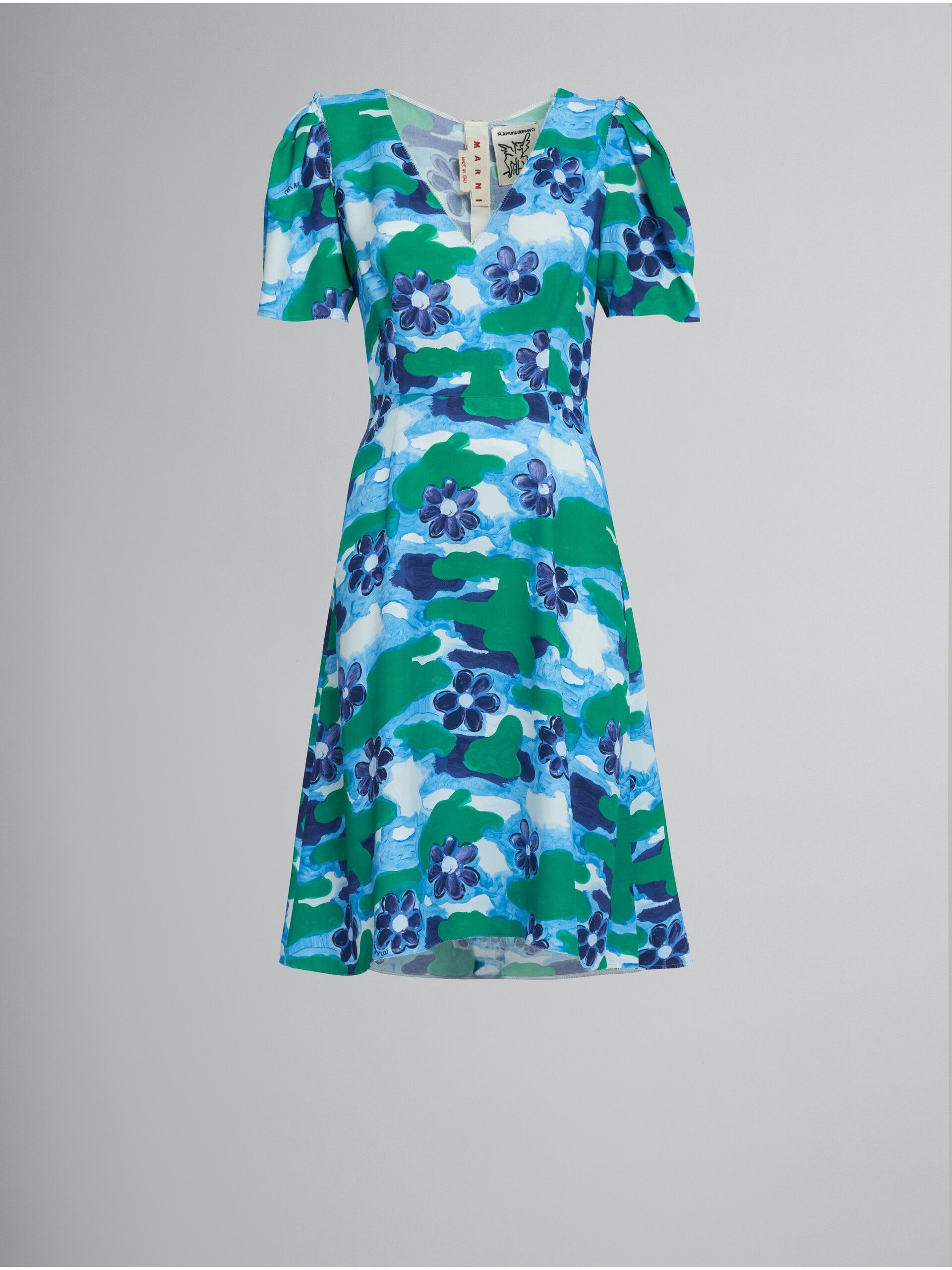 Marni o1y1025 Midi Dress in Multicolor Size XS / US 0-2 / IT 36-38 - 1 Thumbnail