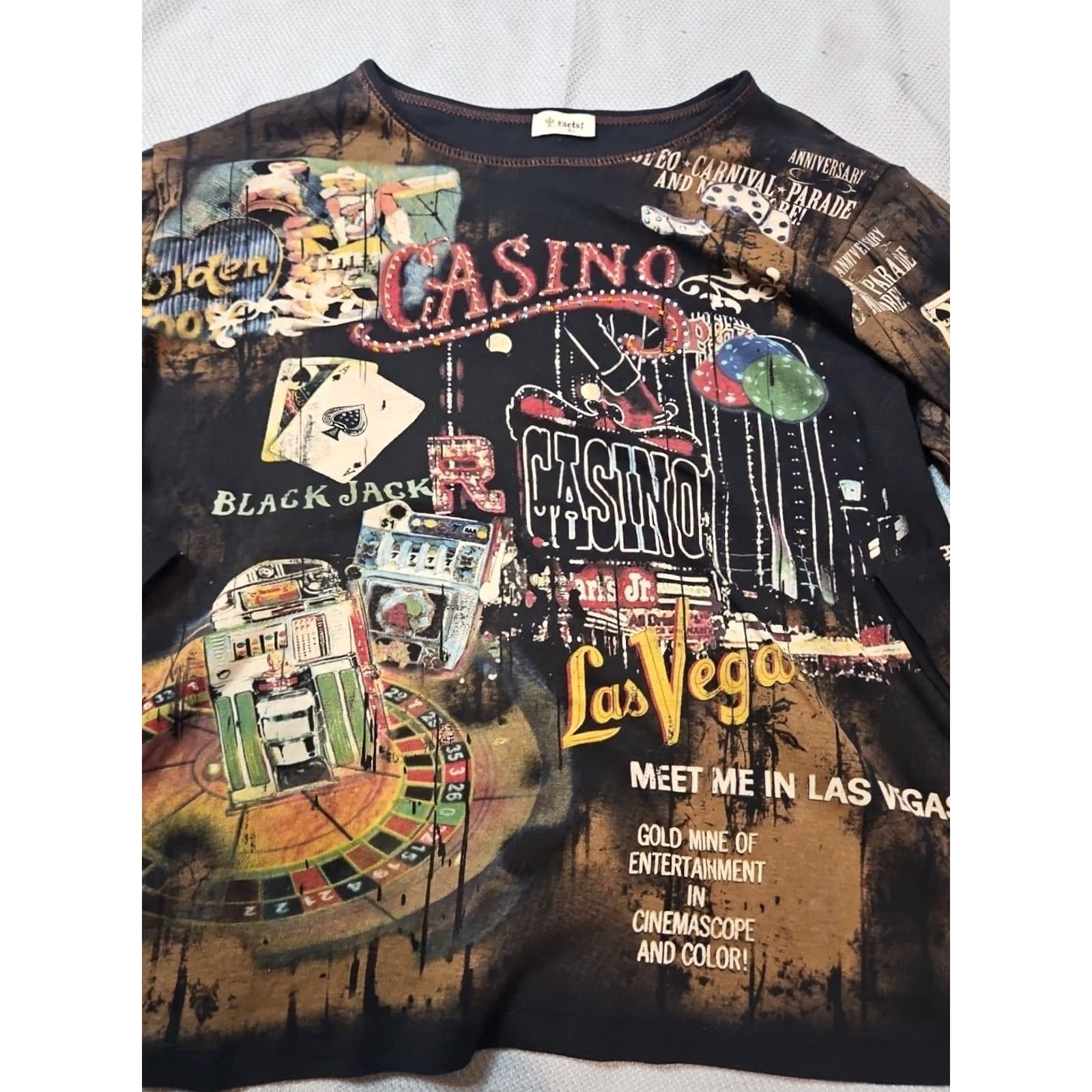 Vintage VINTAGE Cactus Shirt Womens 2XL Black 90s Las Vegas Graphic AOP Cropped Jeweled Shirt Size XXL / US 16-18 / IT 52-54 - 2 Thumbnail
