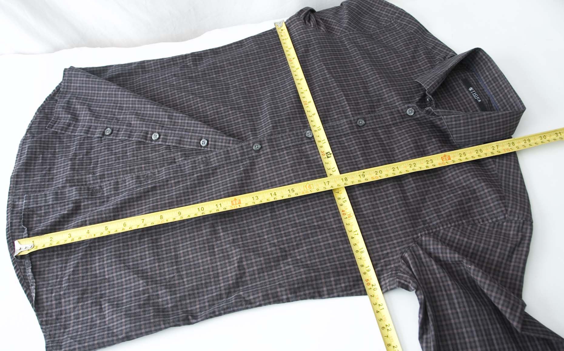 Tiger of Sweden Tiger of Sweden Shirt Size 40 Brown/ Gray Plaid Size 40R - 4 Thumbnail