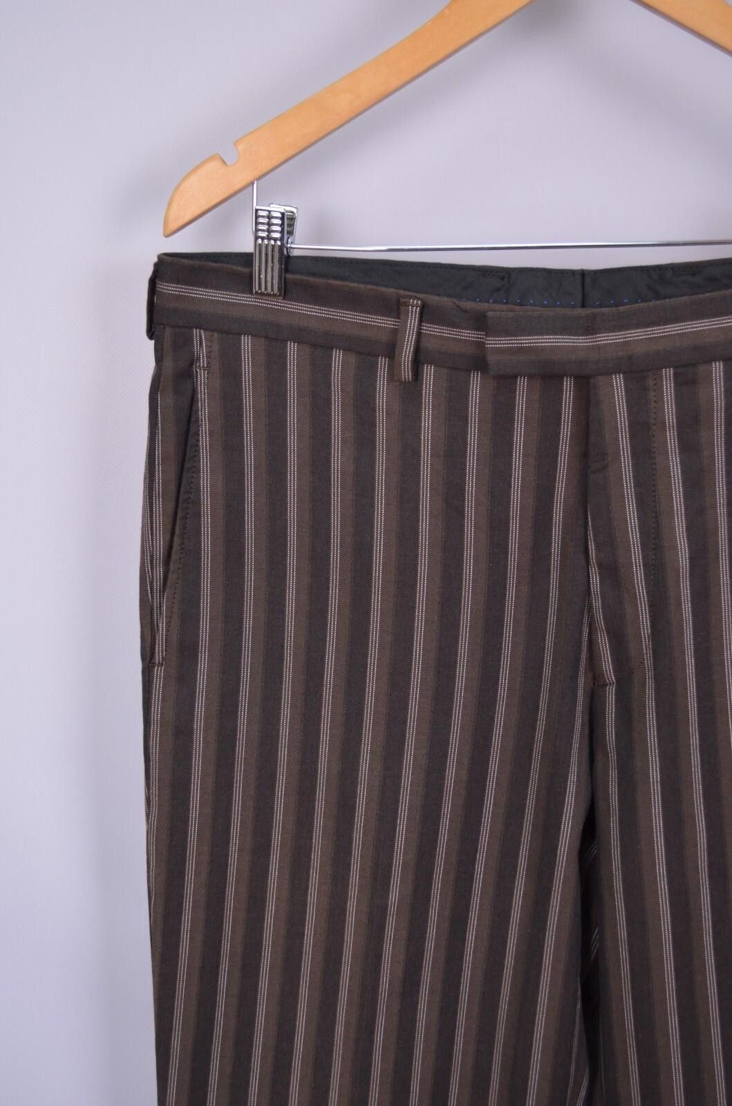 Kenzo Kenzo Mens Striped Cotton Brown Pants Size 52 W34 L34 Size US 44 / EU 60 - 3 Thumbnail