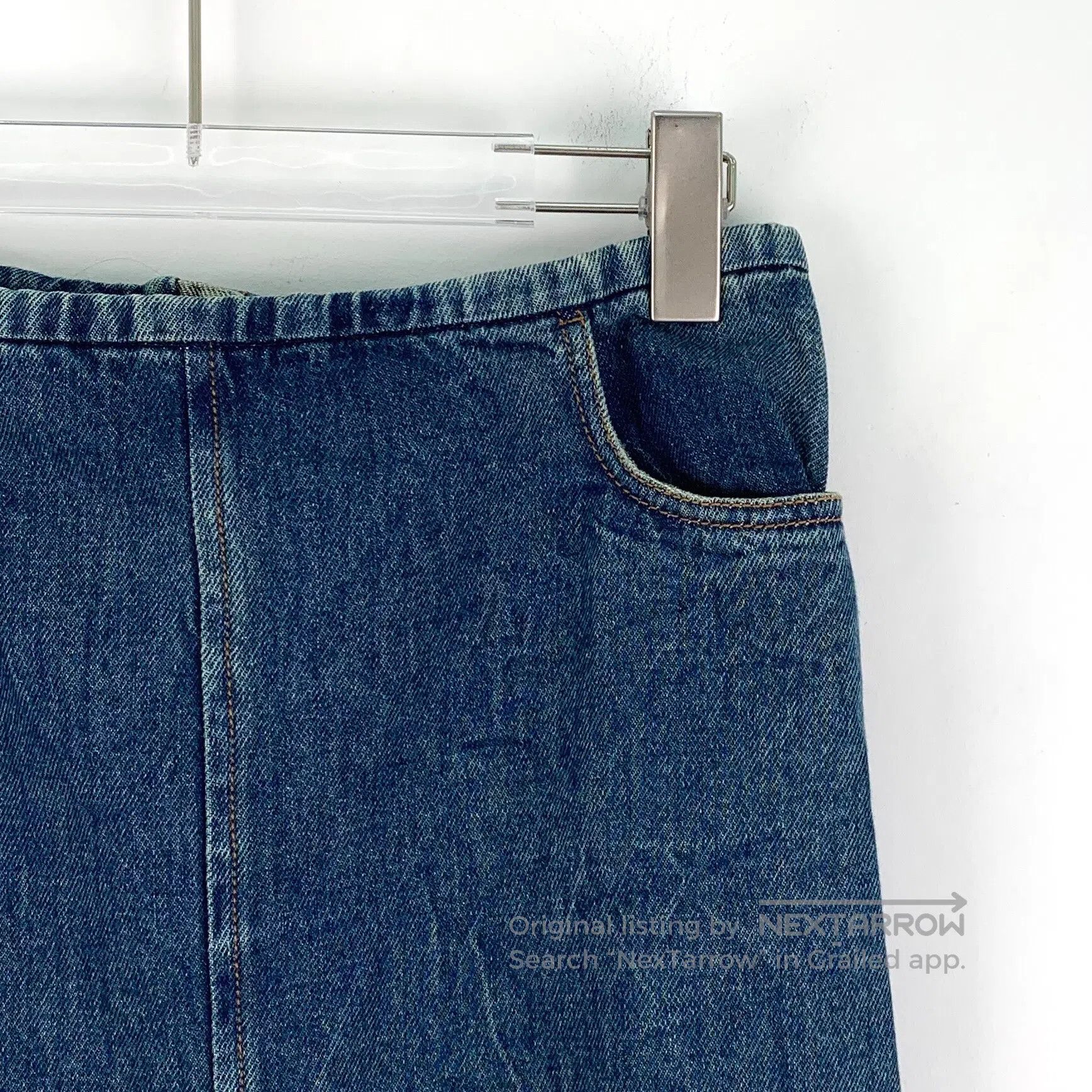 Sportmax Sportmax size S Dark Blue Cotton Casual Denim Skirt| Size 35" - 3 Thumbnail