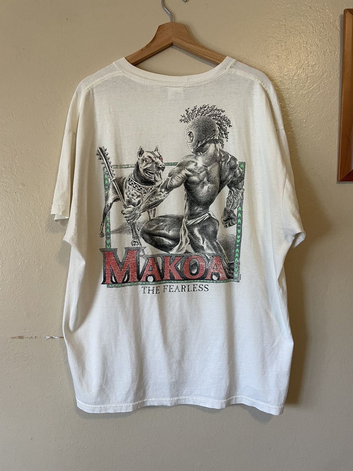 Vintage Vintage 90s Hawaiian Strength Makoa Graphic Tee Size US XL / EU 56 / 4 - 1 Thumbnail