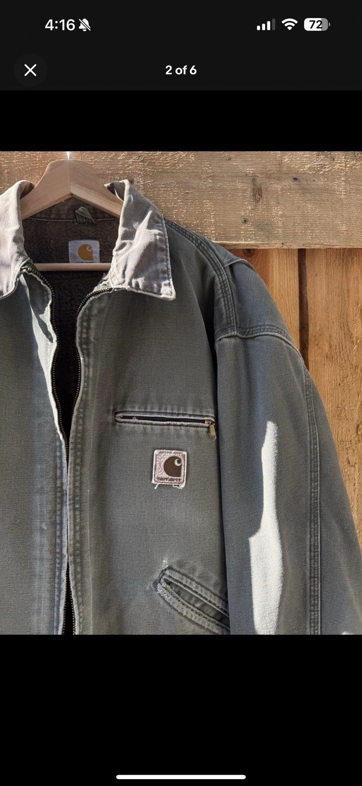 Carhartt VINTAGE 1990s MOSS DETROIT CARHARTT JACKET THRASHED Size US XXL / EU 58 / 5 - 2 Thumbnail