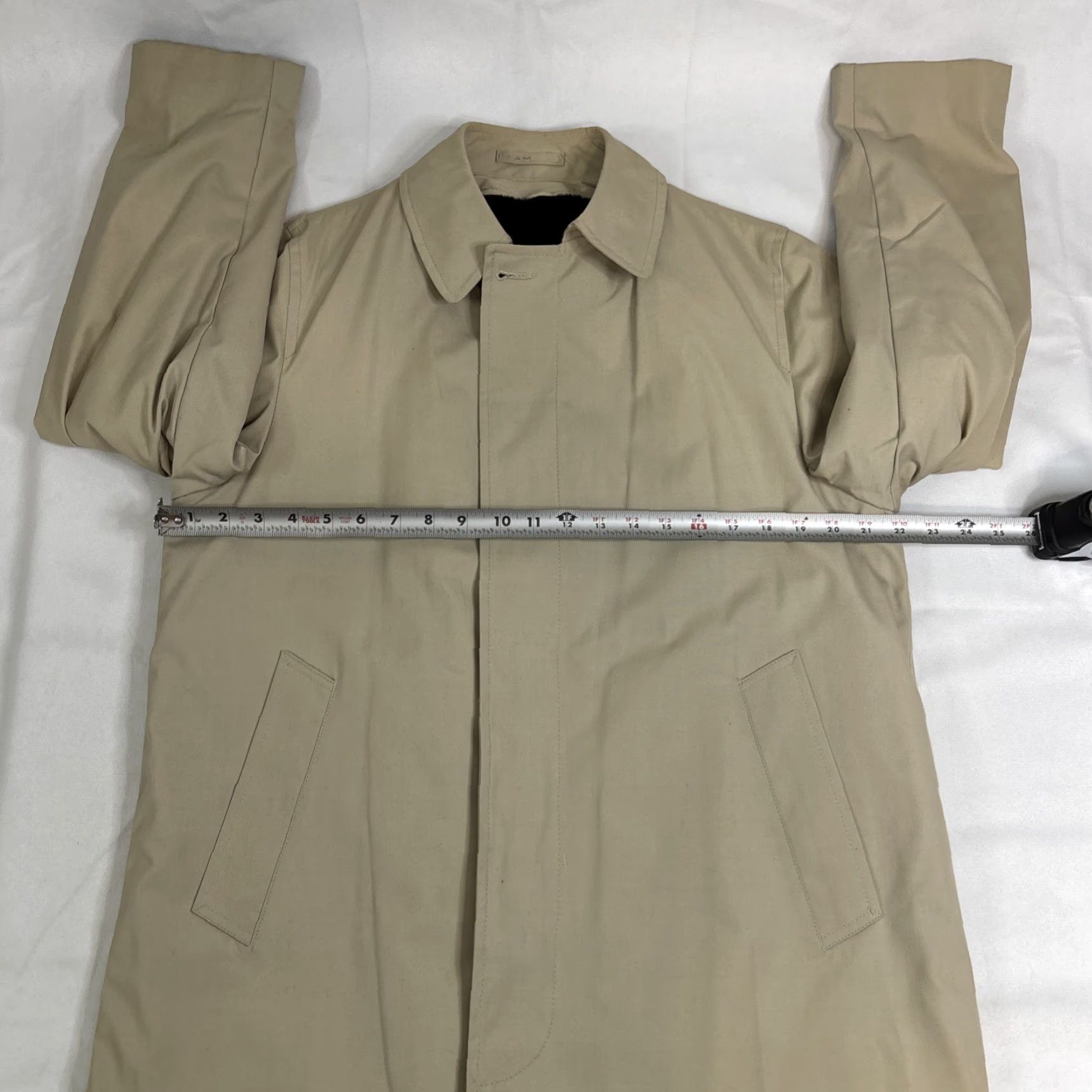 Vintage Clipper Mist Trench Coat Men's 36 Regular Beige Lined Removable Lining Cotton Long Coat Mens Beige Trench 36 Regular Size US XXS / EU 40 - 2 Thumbnail