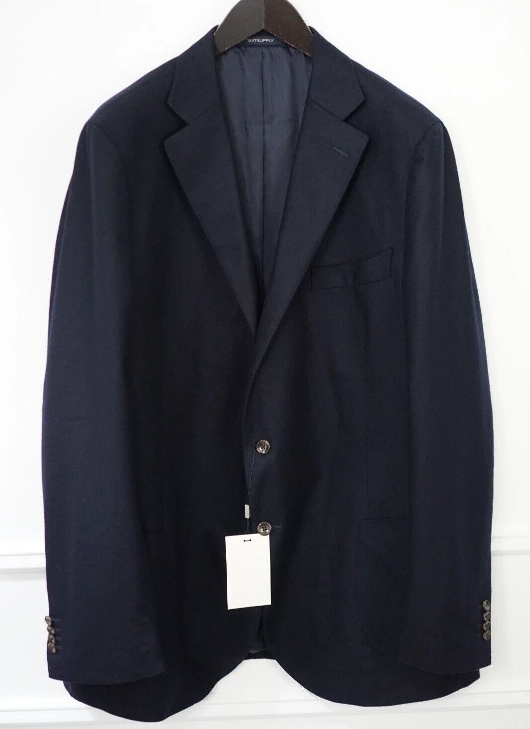 Suitsupply Men Suitsupply Blazer Navy Circular Flannel La Spalla US54 Size 54R - 1 Thumbnail