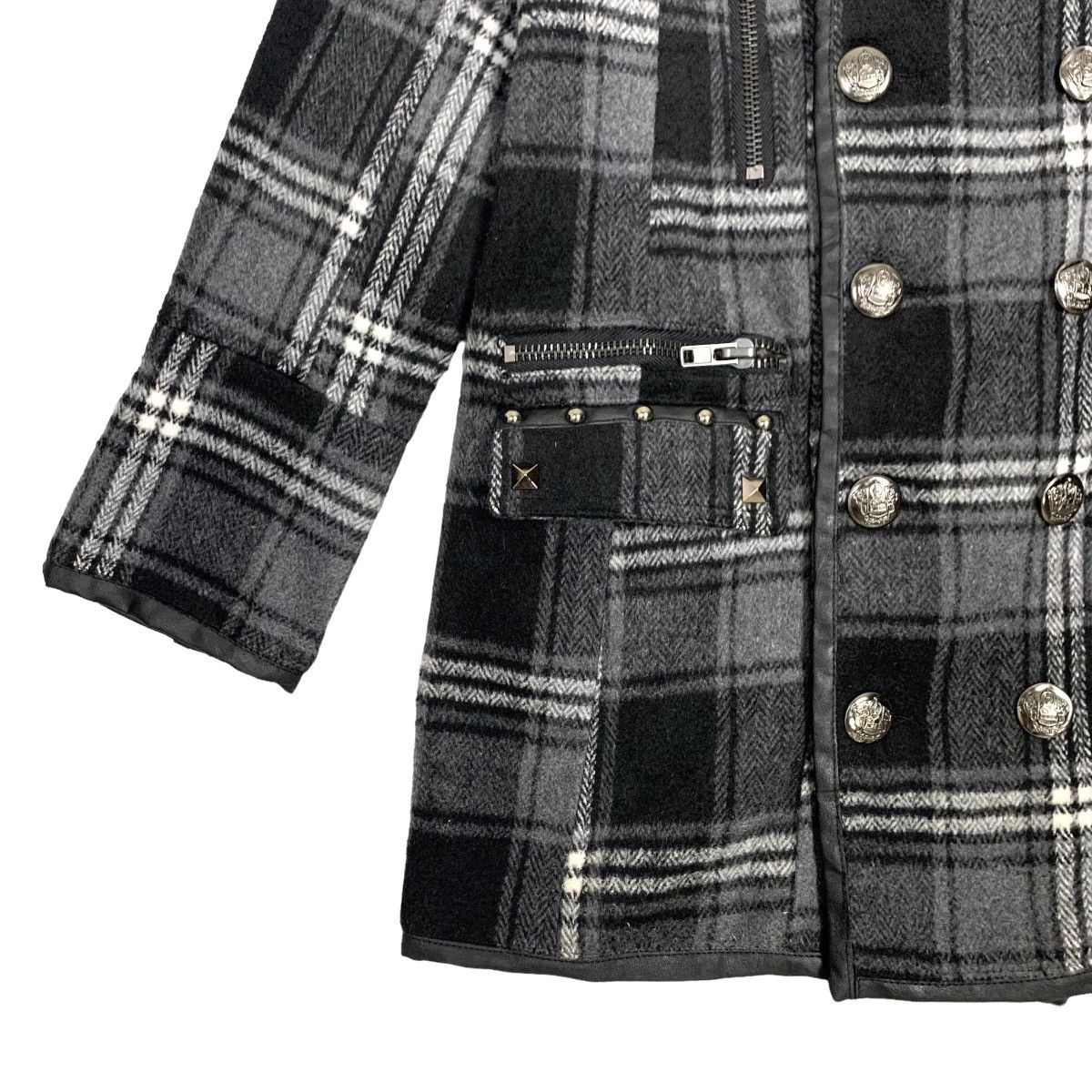 Japanese Brand Vintage Sexpot Revenge Punk Wool Double Breasted Trench Coat Size M / US 6-8 / IT 42-44 - 6 Thumbnail