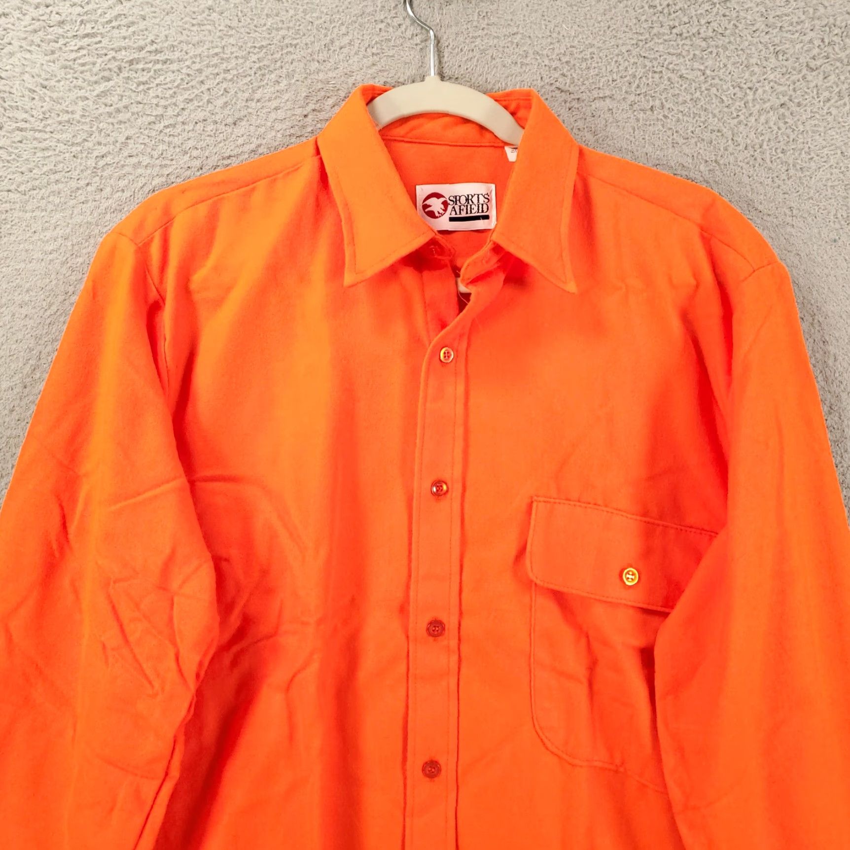 Hunter VINTAGE SPORTS AFIELD Shirt Men M Orange Flannel Button-Up Size US M / EU 48-50 / 2 - 2 Thumbnail