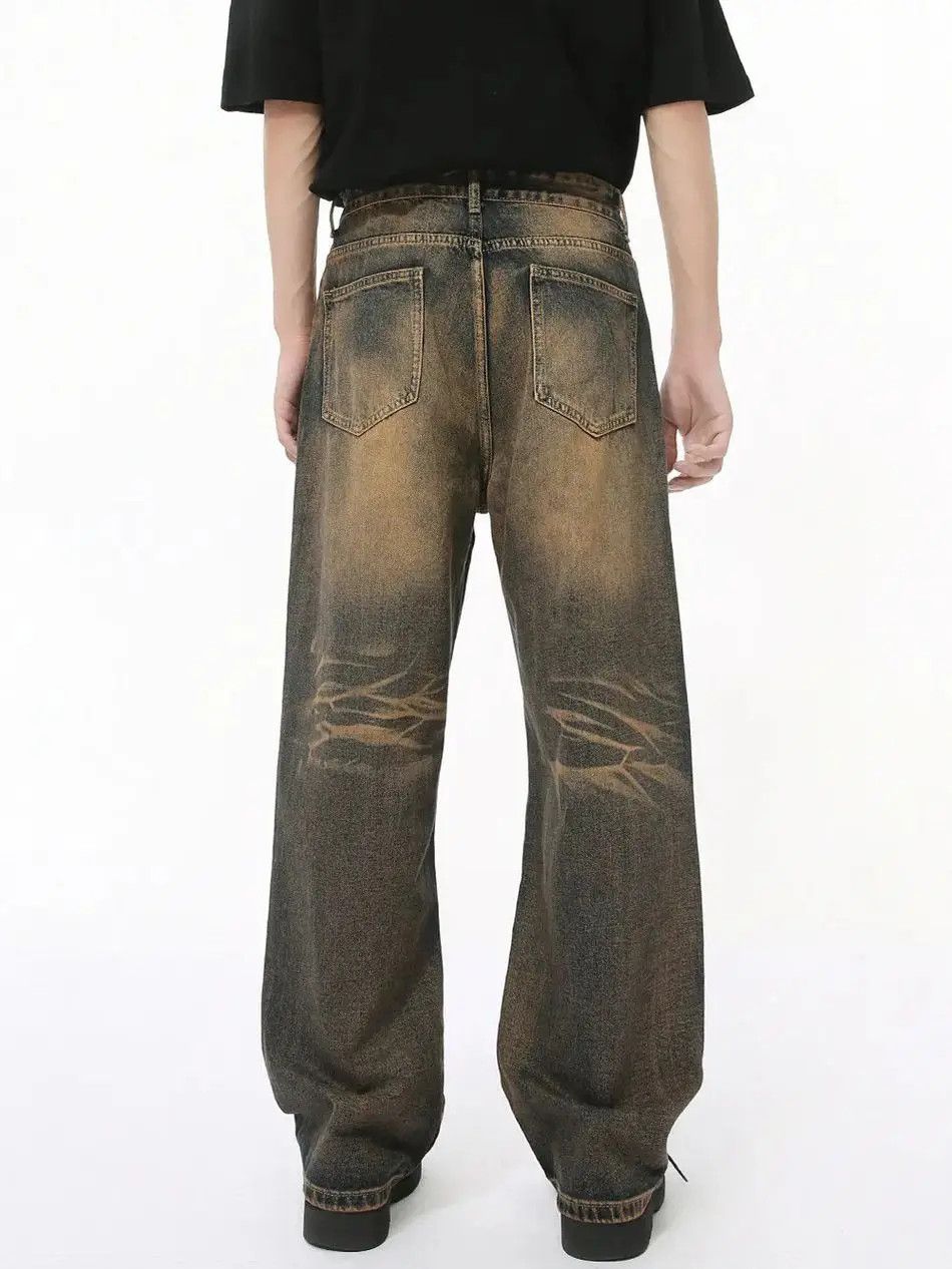 Japanese Brand Retro loose straight leg high street jeans Size US 32 / EU 48 - 2 Thumbnail