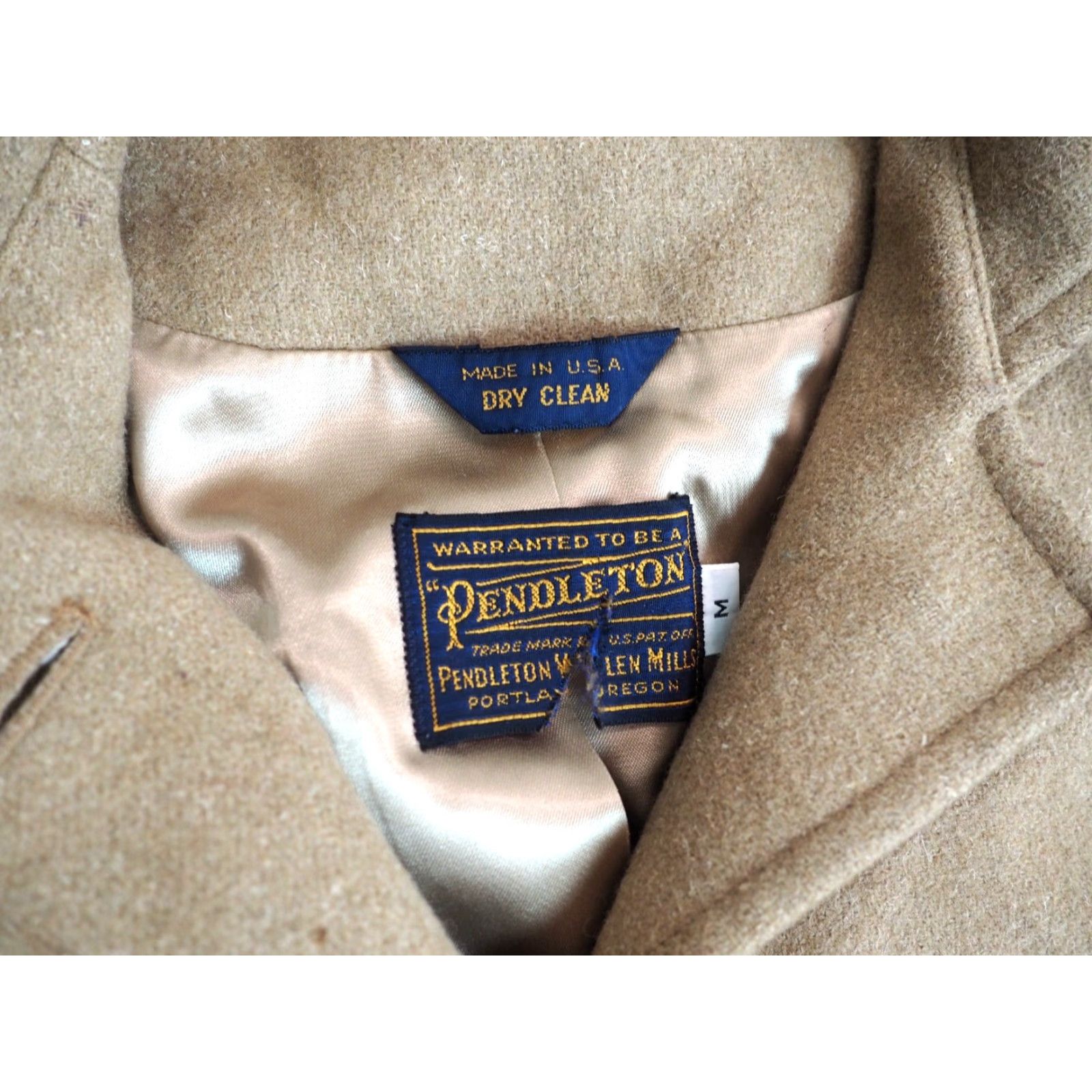 Pendleton VTG Pendleton 100% Wool Heavy Button Hooded Cruiser Coat USA Mens M Beige Tan 1980s Casual Jacket Size US M / EU 48-50 / 2 - 4 Thumbnail