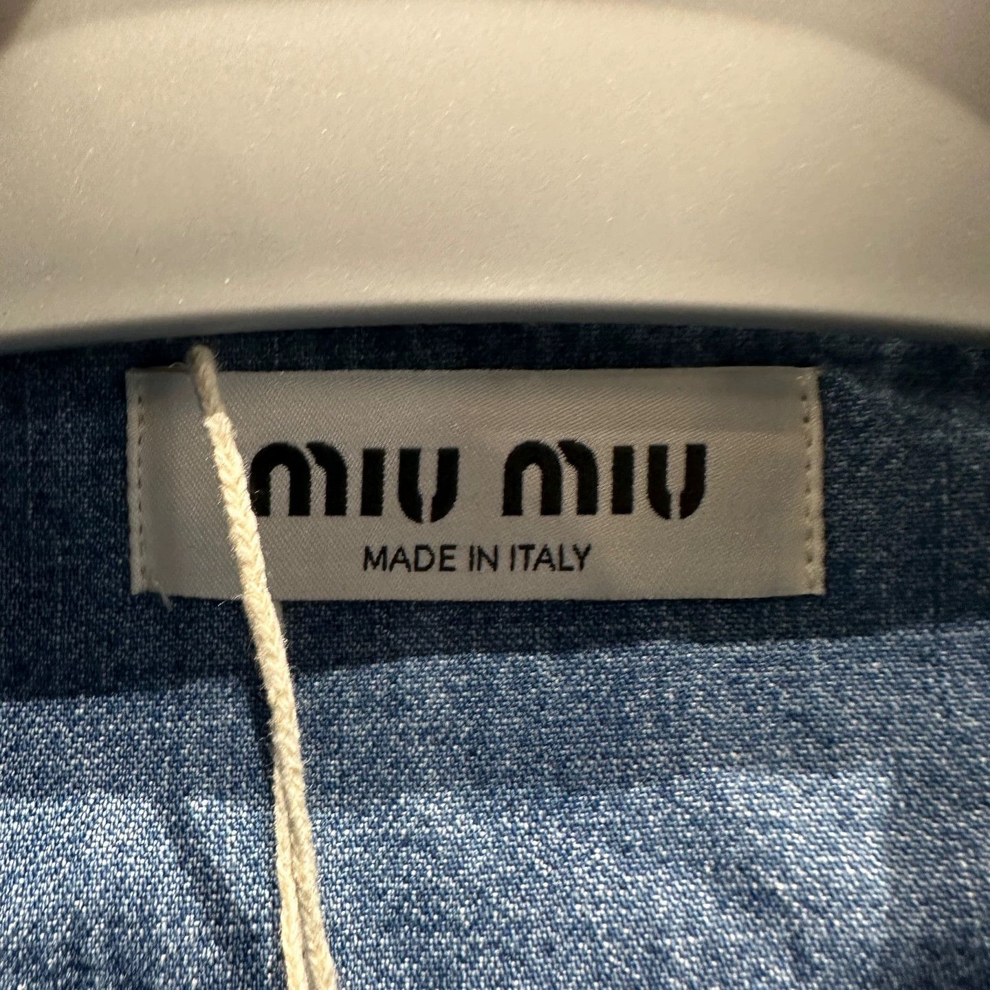 Miu Miu MIU MIU mar290 slogan embroidery button-front denim 38 Size XS / US 0-2 / IT 36-38 - 3 Thumbnail