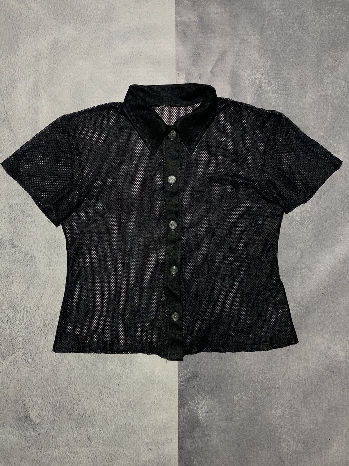 20471120 × Vintage Vintage Y2K Mesh opium button ups tee avantgarde size S Size S / US 4 / IT 40 - 1 Thumbnail
