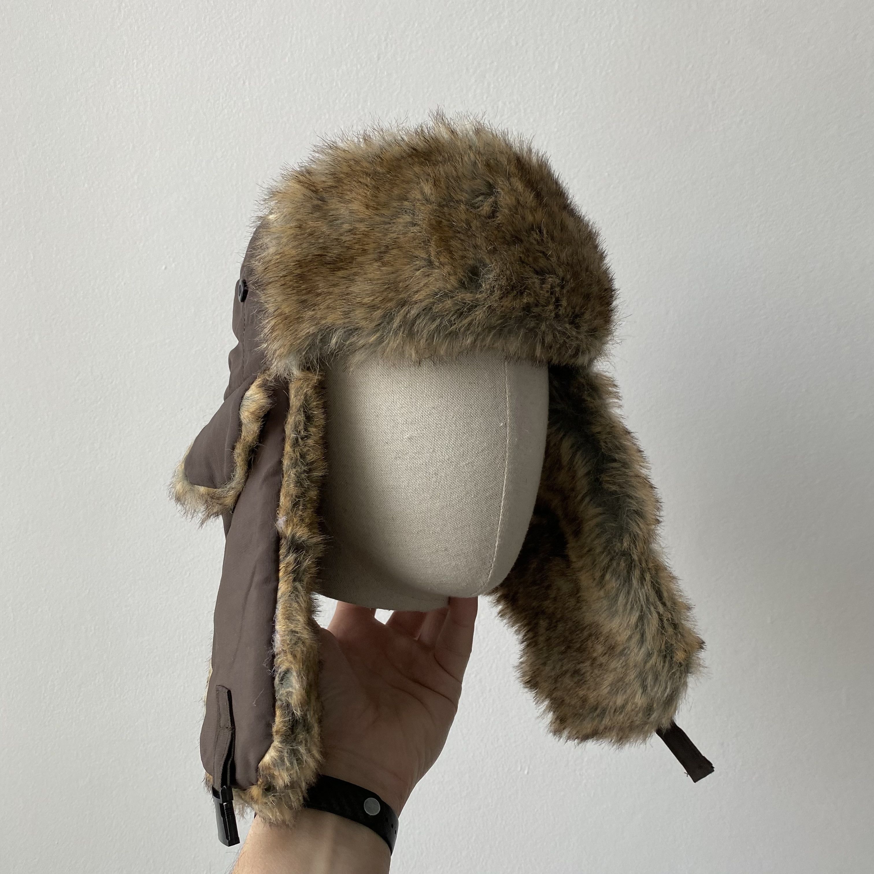 If Six Was Nine Vintage 90s Style Brown Trapper Fur Ushanka Winter Hat Y2k Size ONE SIZE - 2 Thumbnail
