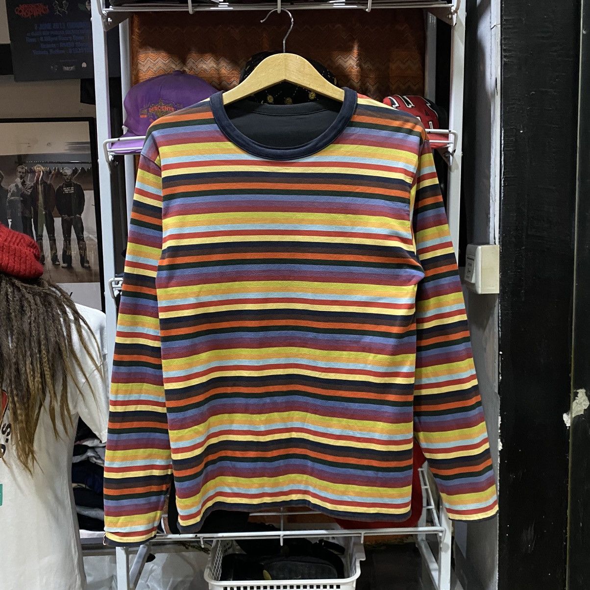 Bape BAPE reversible T-shirt stripe × neon college logo Size US M / EU 48-50 / 2 - 3 Thumbnail