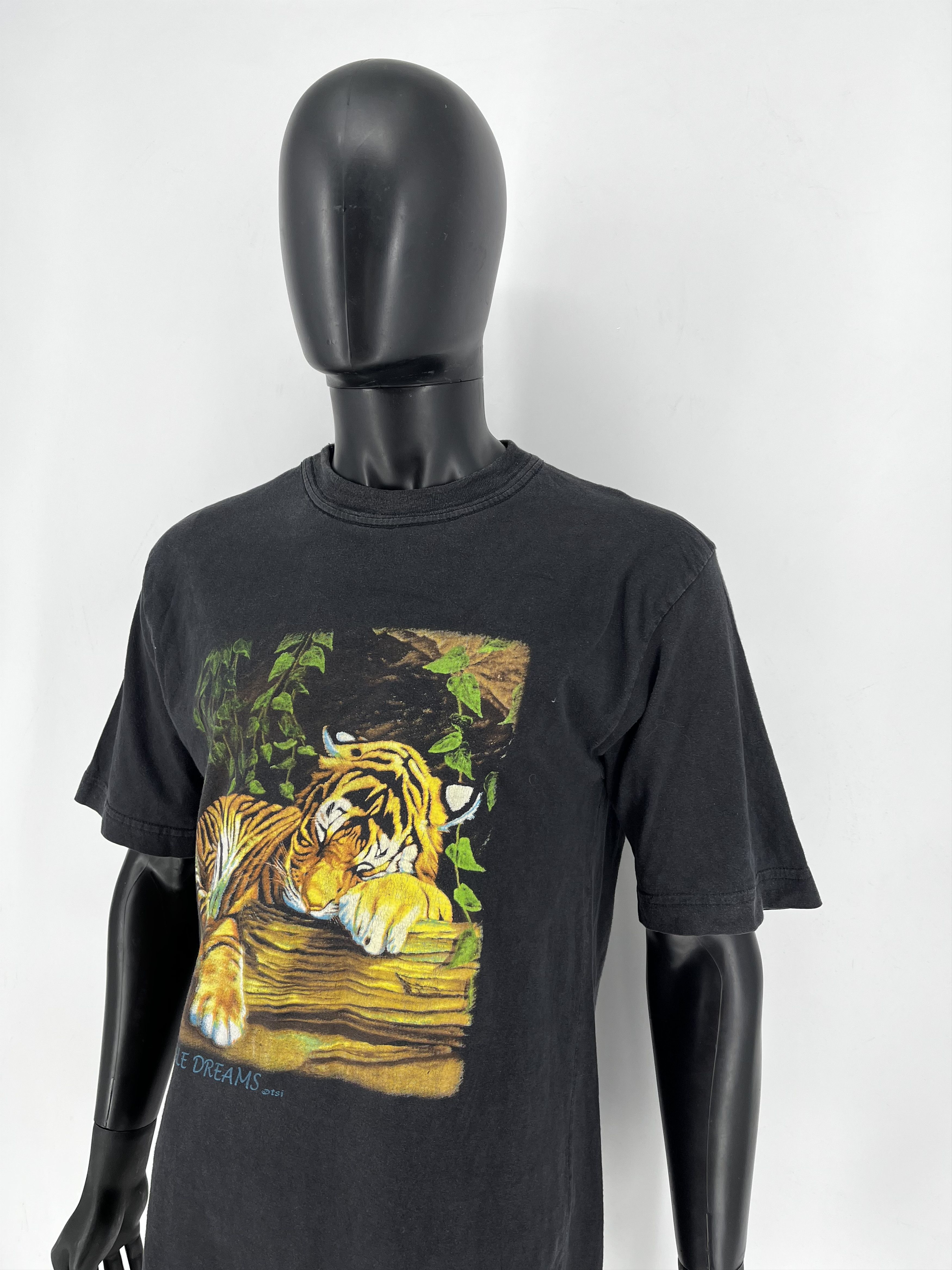 Other Vintage 90s Tiger Face Boxy Fit Tee JUNGLE DREAMS Dtsi Size US XL / EU 56 / 4 - 4 Thumbnail