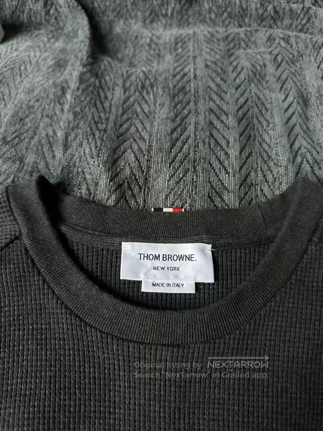 Thom Browne thom browne deep gray waffle sweatshirt. Size US L / EU 52-54 / 3 - 3 Thumbnail