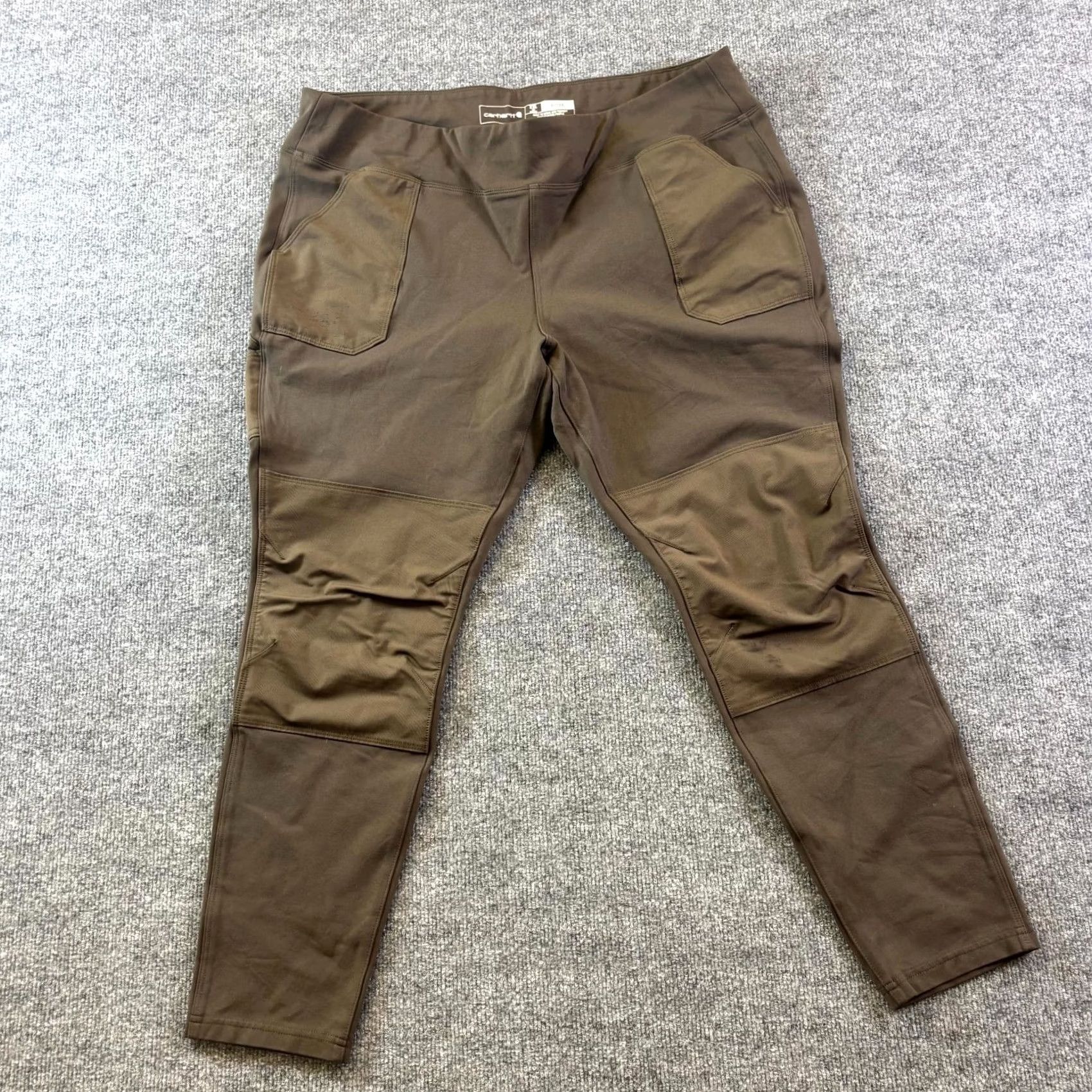 Carhartt VINTAGE Carhartt Fitted Force Utility Leggings Women's 2XL Brown Elastic Waist Workout Size 40" / US 18 - 2 Thumbnail