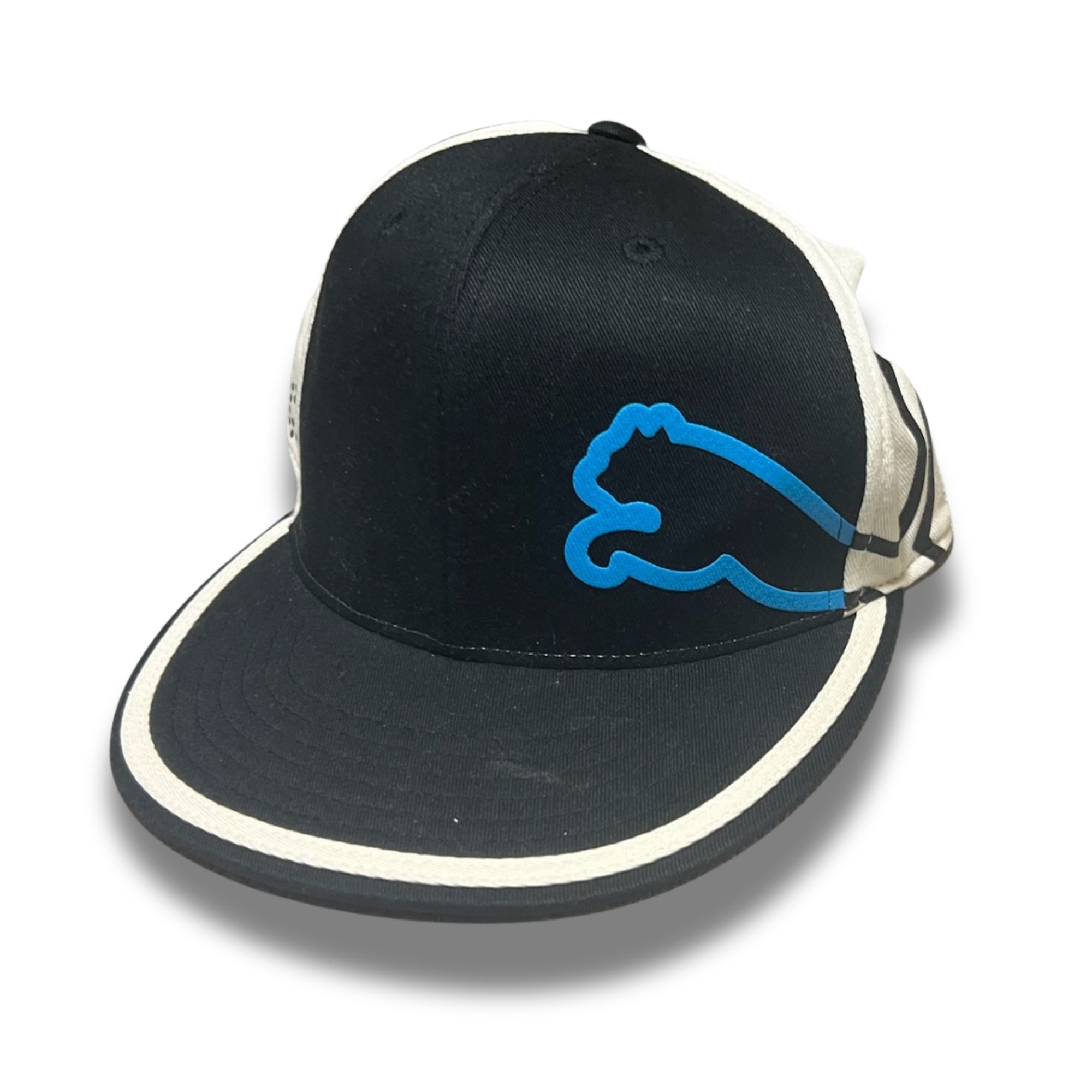 Puma Puma Fitted Monoline Hat L/XL Black & White With Blue Logo S Size ONE SIZE - 2 Thumbnail